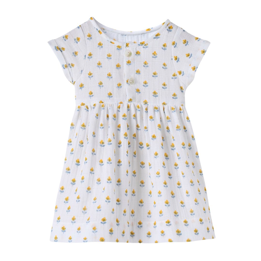 Organic Muslin Dress | Hand-Block Printed