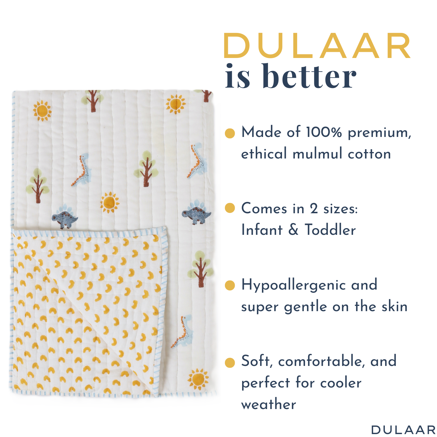 Reversible Mulmul Quilt | Hand-Block Printed