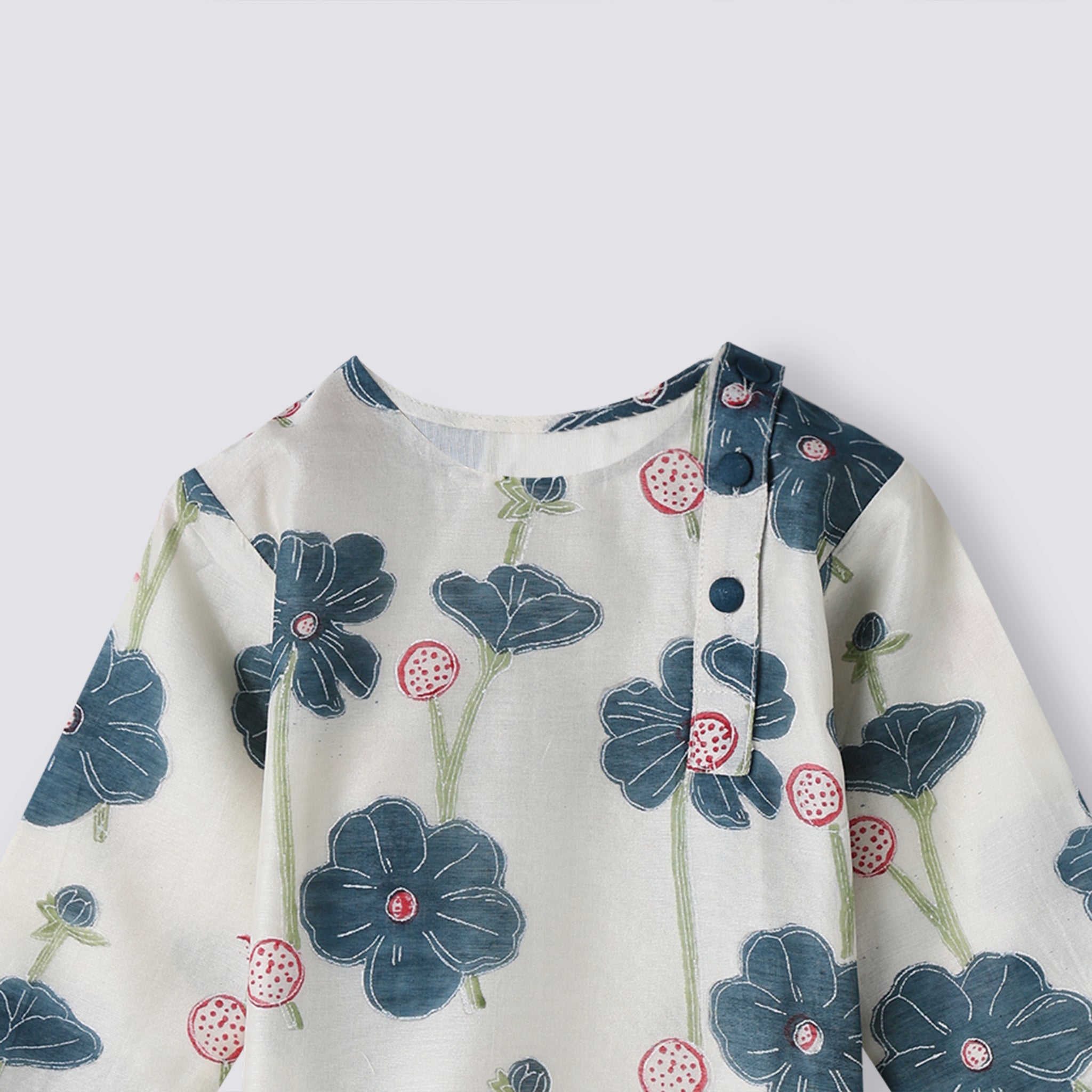 Chanderi Kurta Pyjama Set | Hand-Block Printed