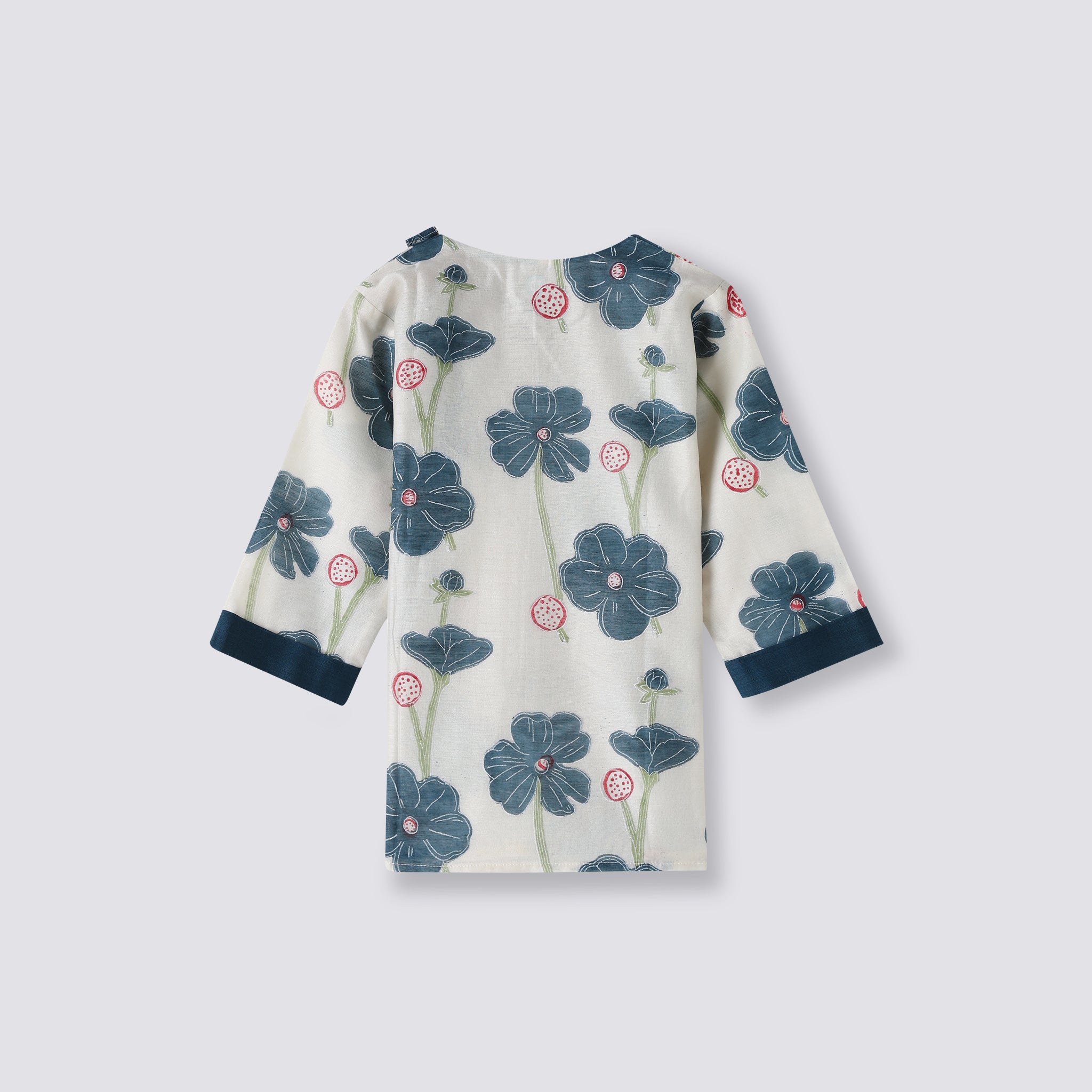 Chanderi Kurta Pyjama Set | Hand-Block Printed