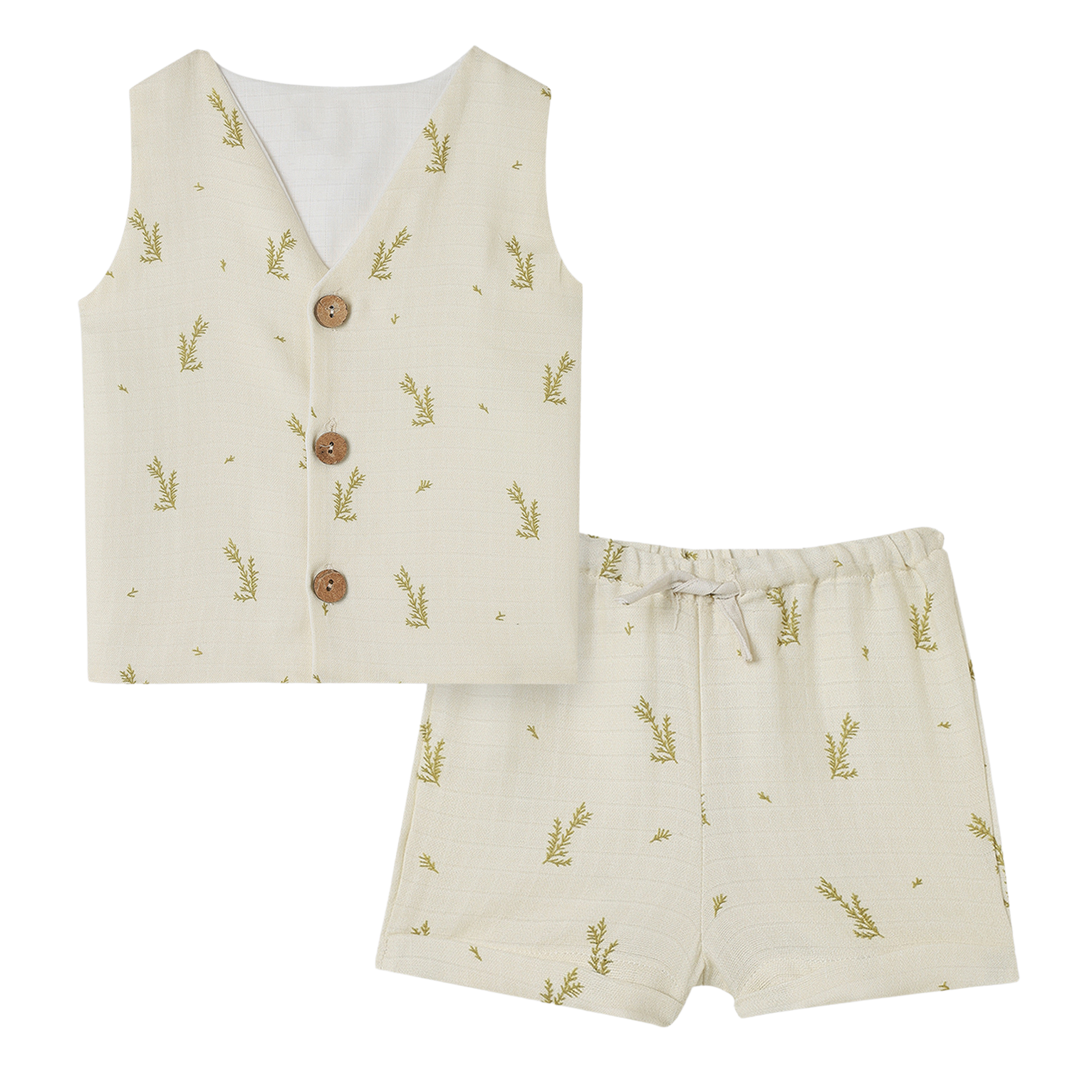 Organic Muslin Vest & Shorts Set (Set of 2)