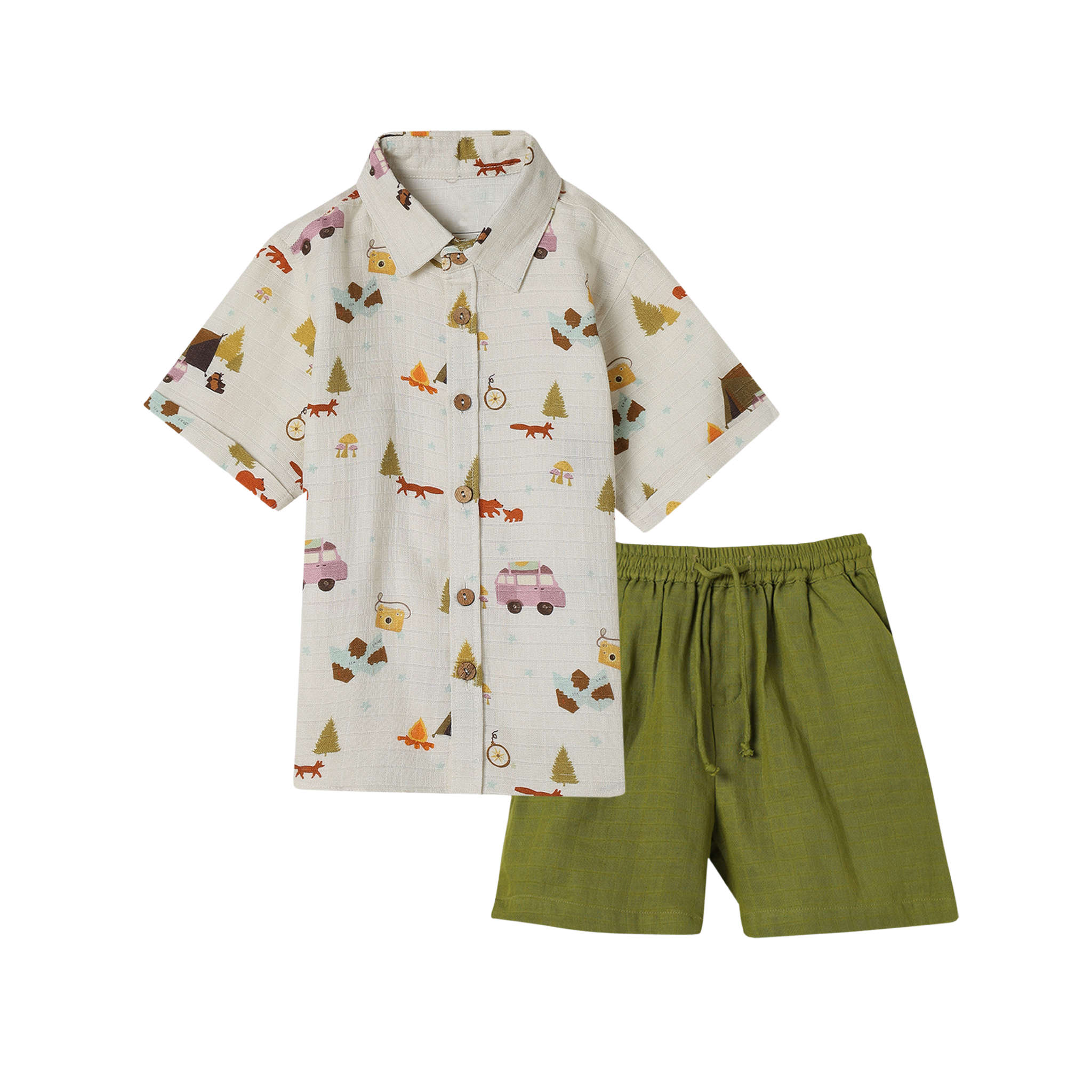 Organic Muslin Shirt & Shorts Set