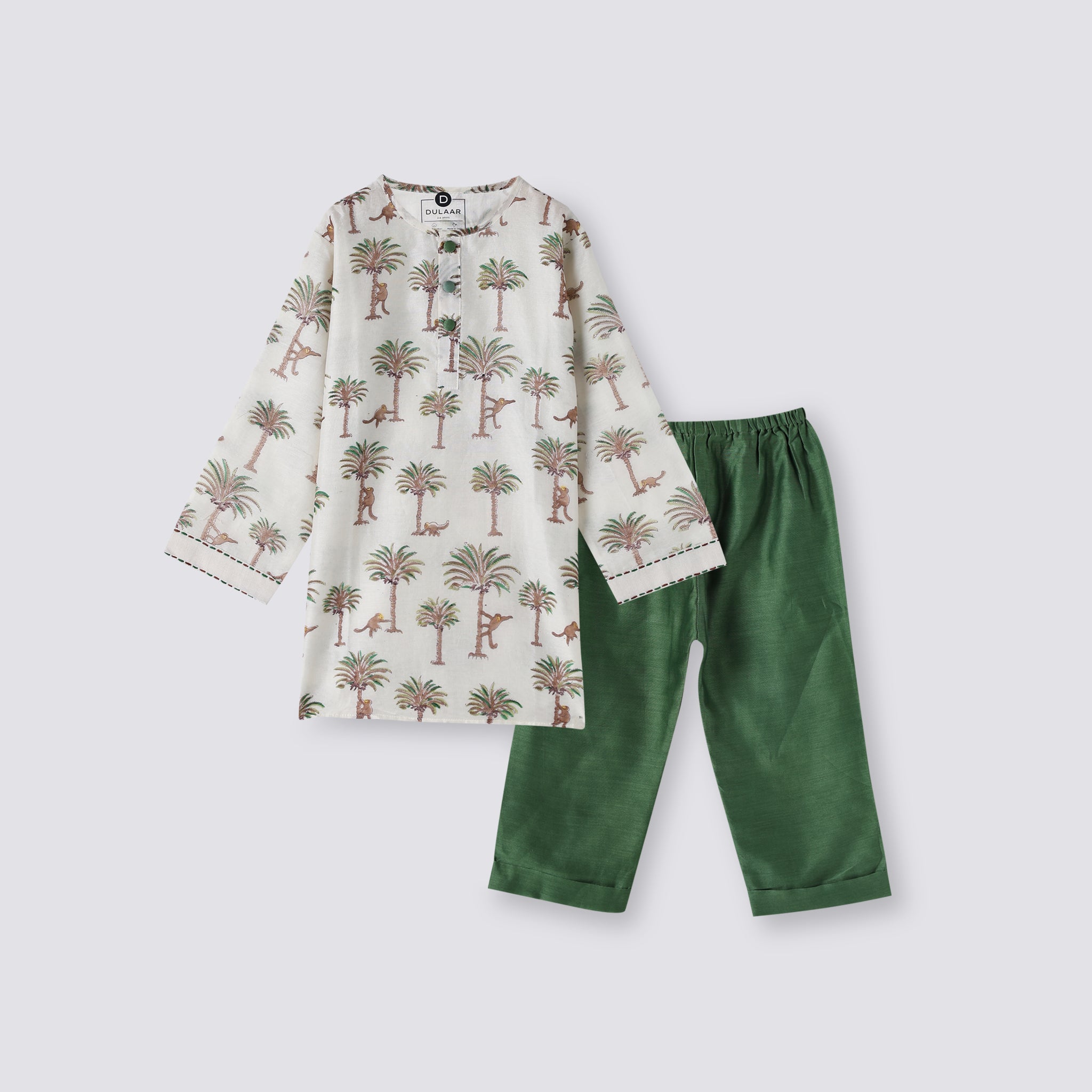 Chanderi Kurta Pyjama Set | Hand-Block Printed