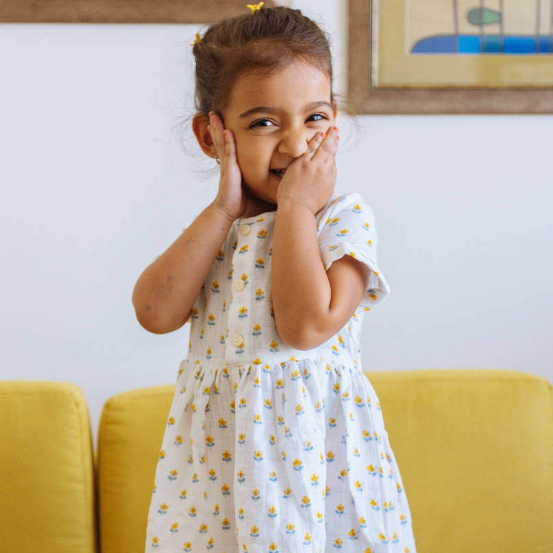 Organic Muslin Dress | Hand-Block Printed