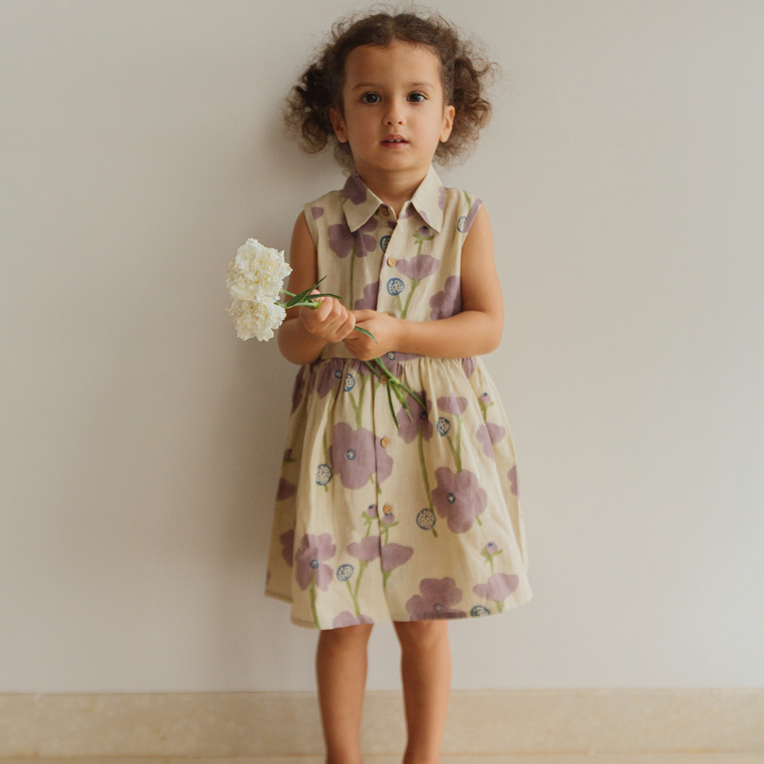 Cotton Linen Dress | Hand-Block Printed