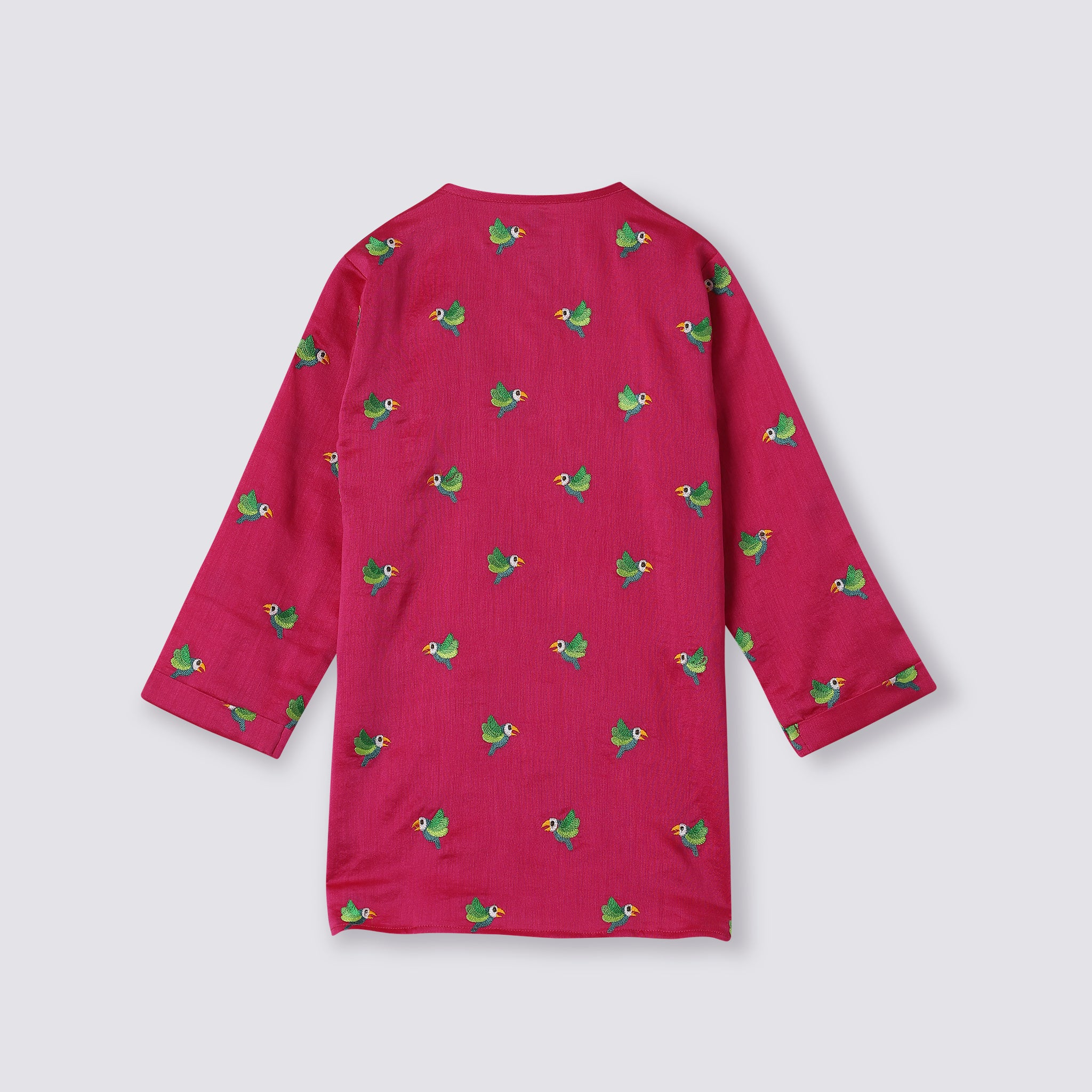 Chanderi Kurta Pyjama Set | Embroidered