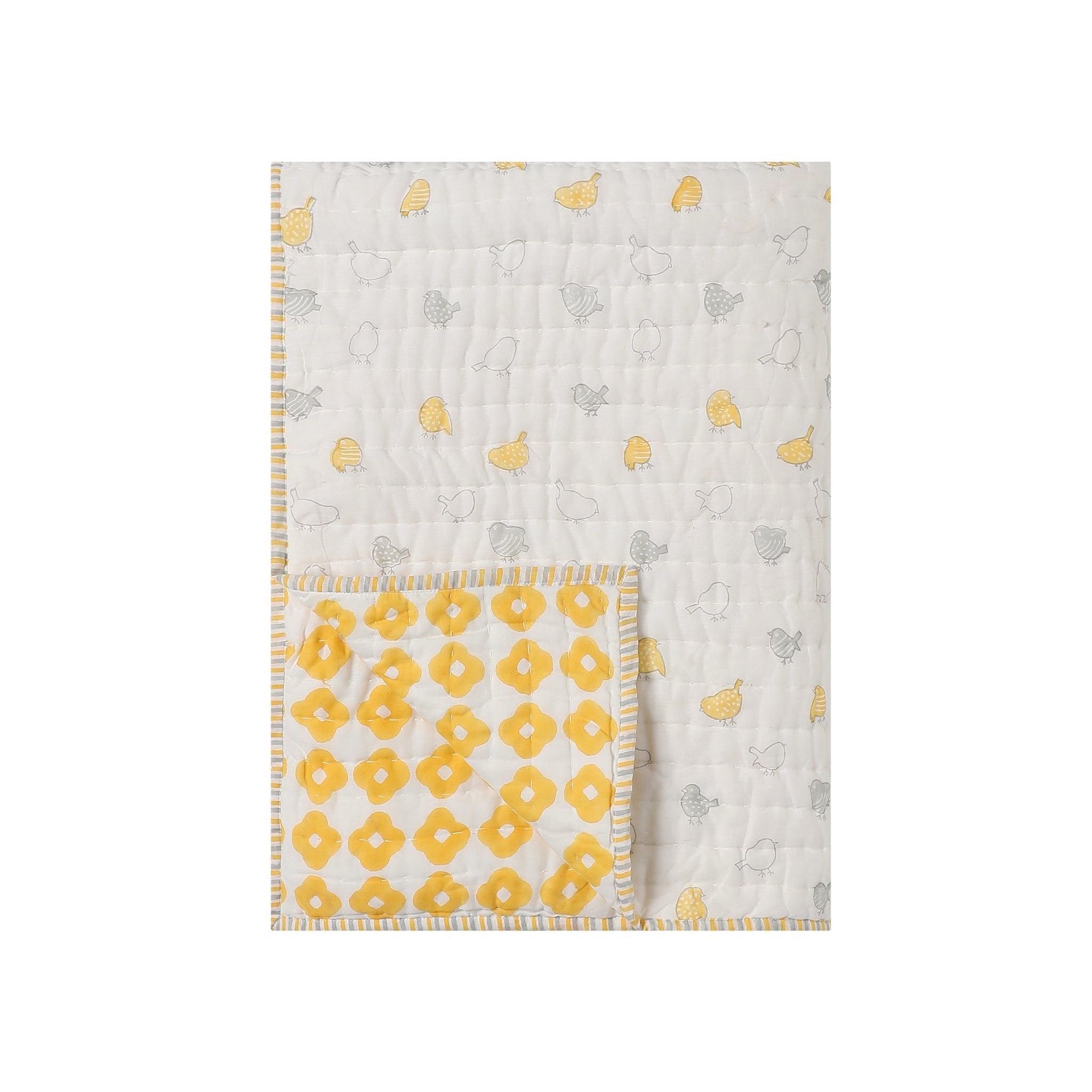 Reversible Mulmul Quilt | Hand-Block Printed