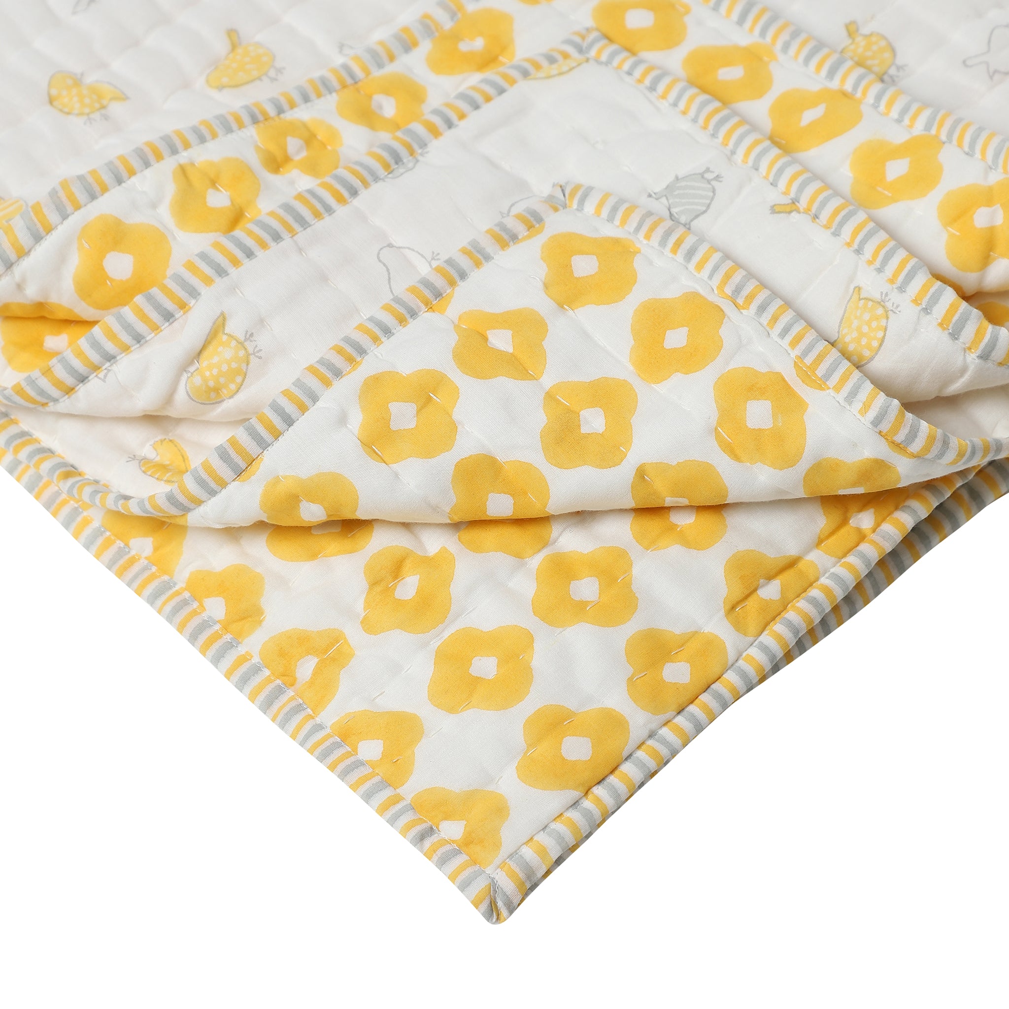Reversible Mulmul Quilt | Hand-Block Printed