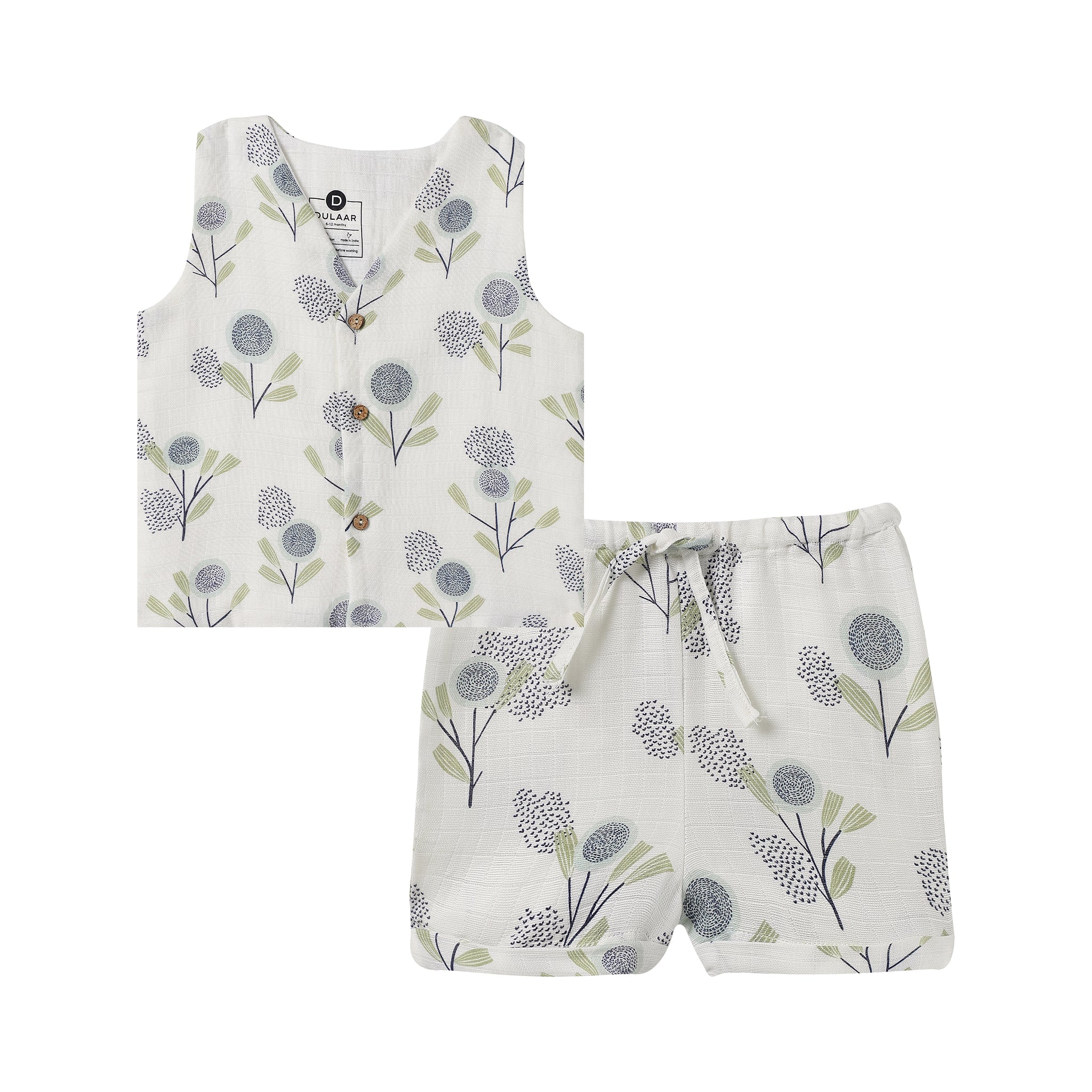 Organic Muslin Vest & Shorts Set