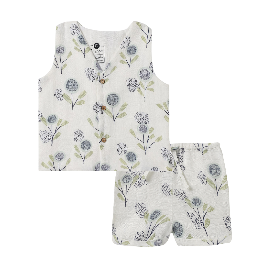 Organic Muslin Vest & Shorts Set (Set of 2)