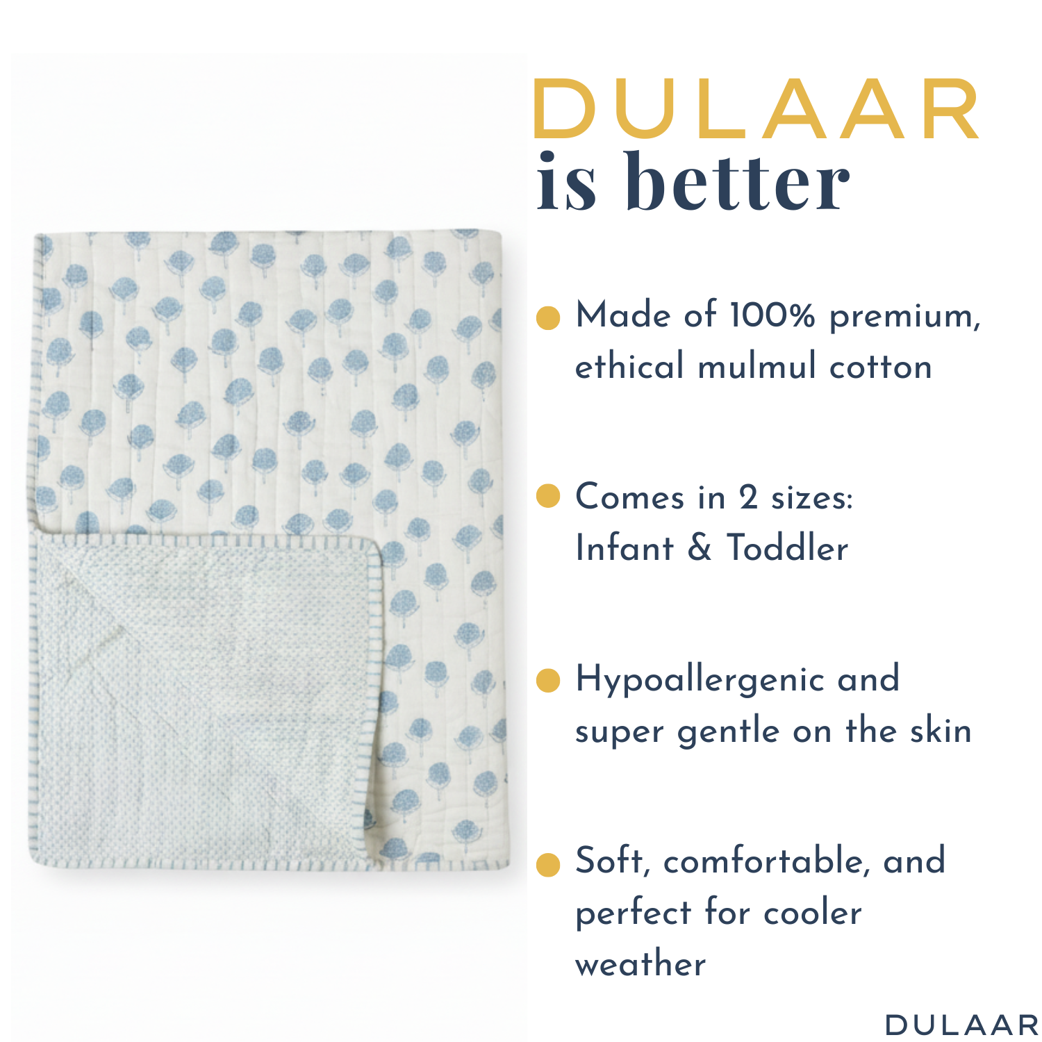 Reversible Mulmul Quilt | Hand-Block Printed