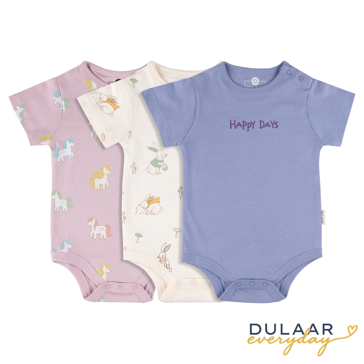 Cotton T-shirt Onesie (Set of 3)