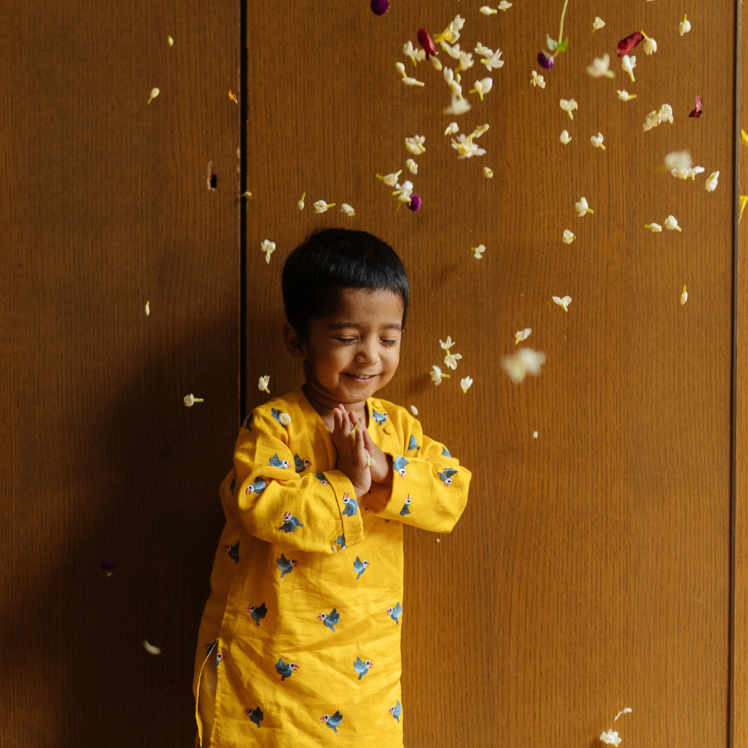 Chanderi Kurta Pyjama Set | Embroidered