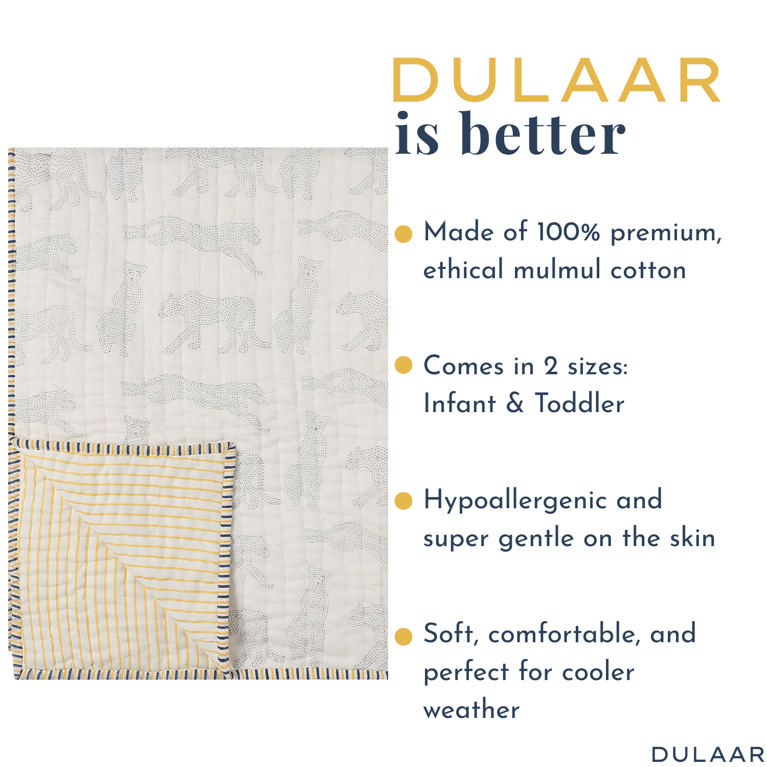 Reversible Mulmul Quilt | Hand-Block Printed