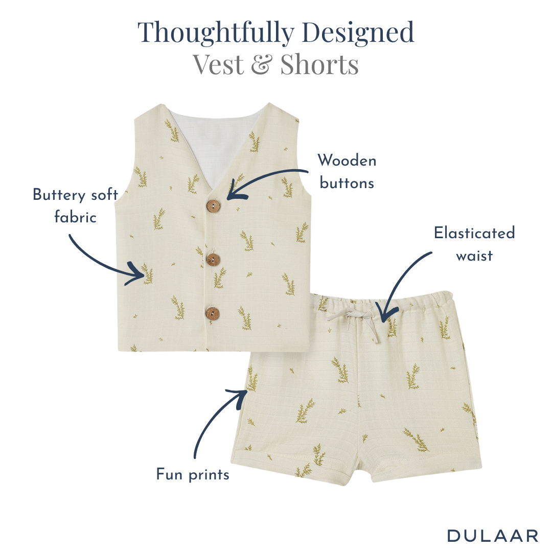 Organic Muslin Vest & Shorts Set
