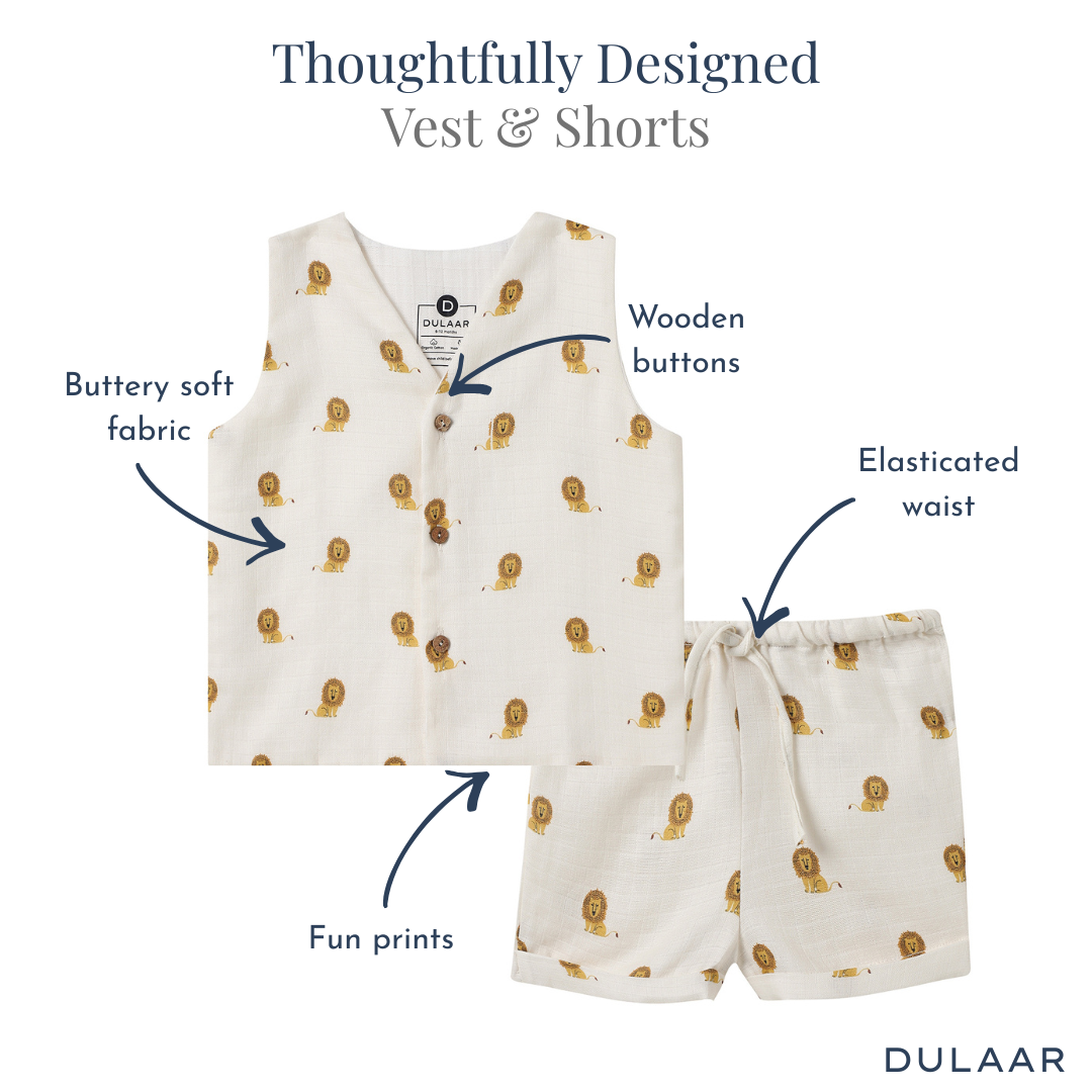 Organic Muslin Vest & Shorts Set