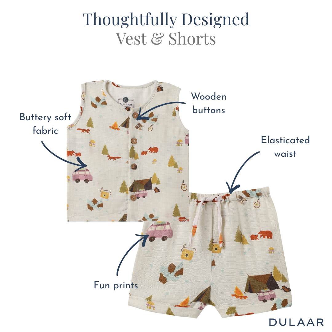 Organic Muslin Vest & Shorts Set