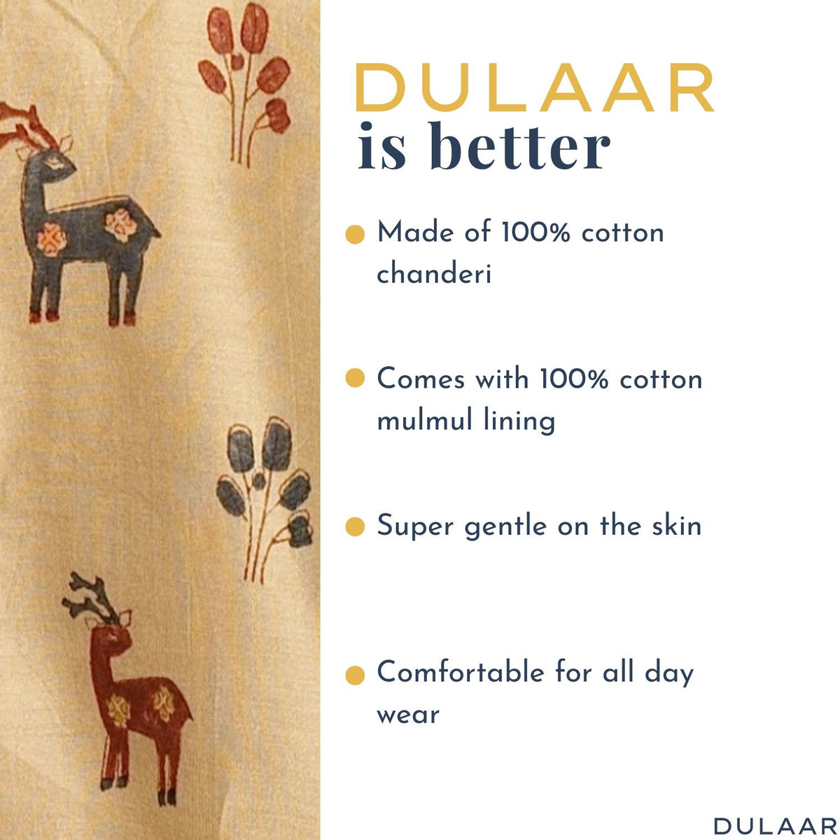 Chanderi Kurta Pyjama Set | Hand-Block Printed (Gota Work)
