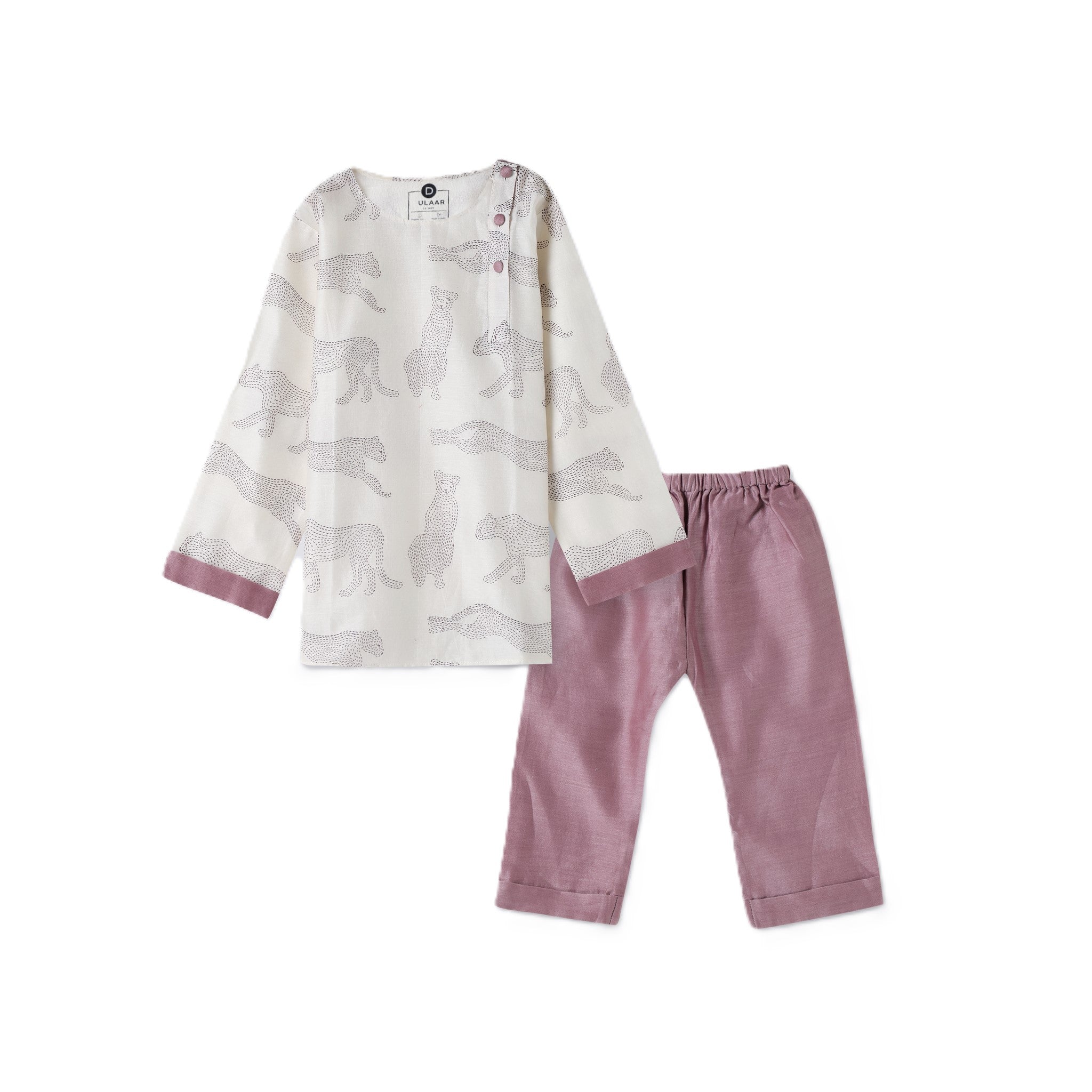 Chanderi Kurta Pyjama Set | Hand-Block Printed