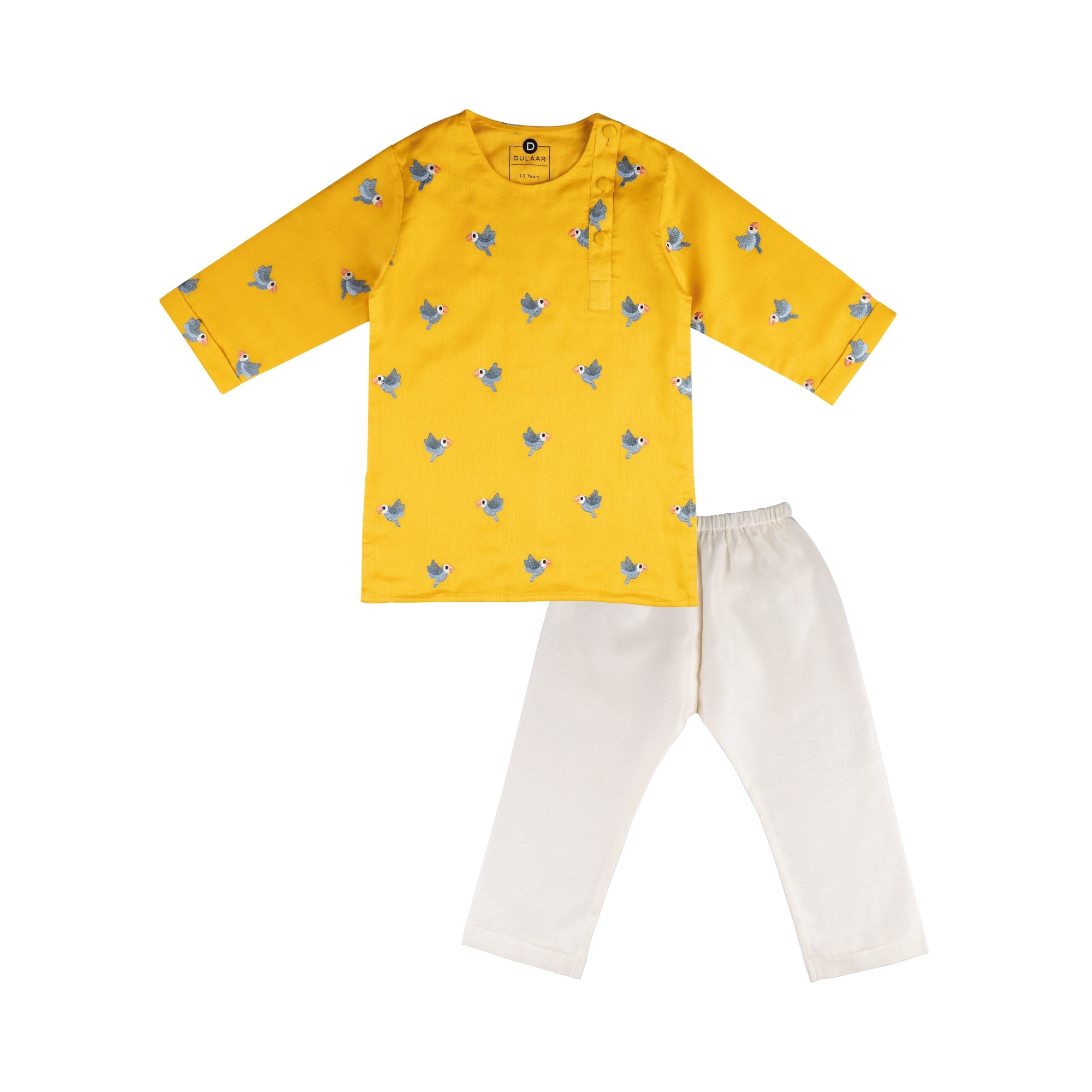 Chanderi Kurta Pyjama Set | Embroidered