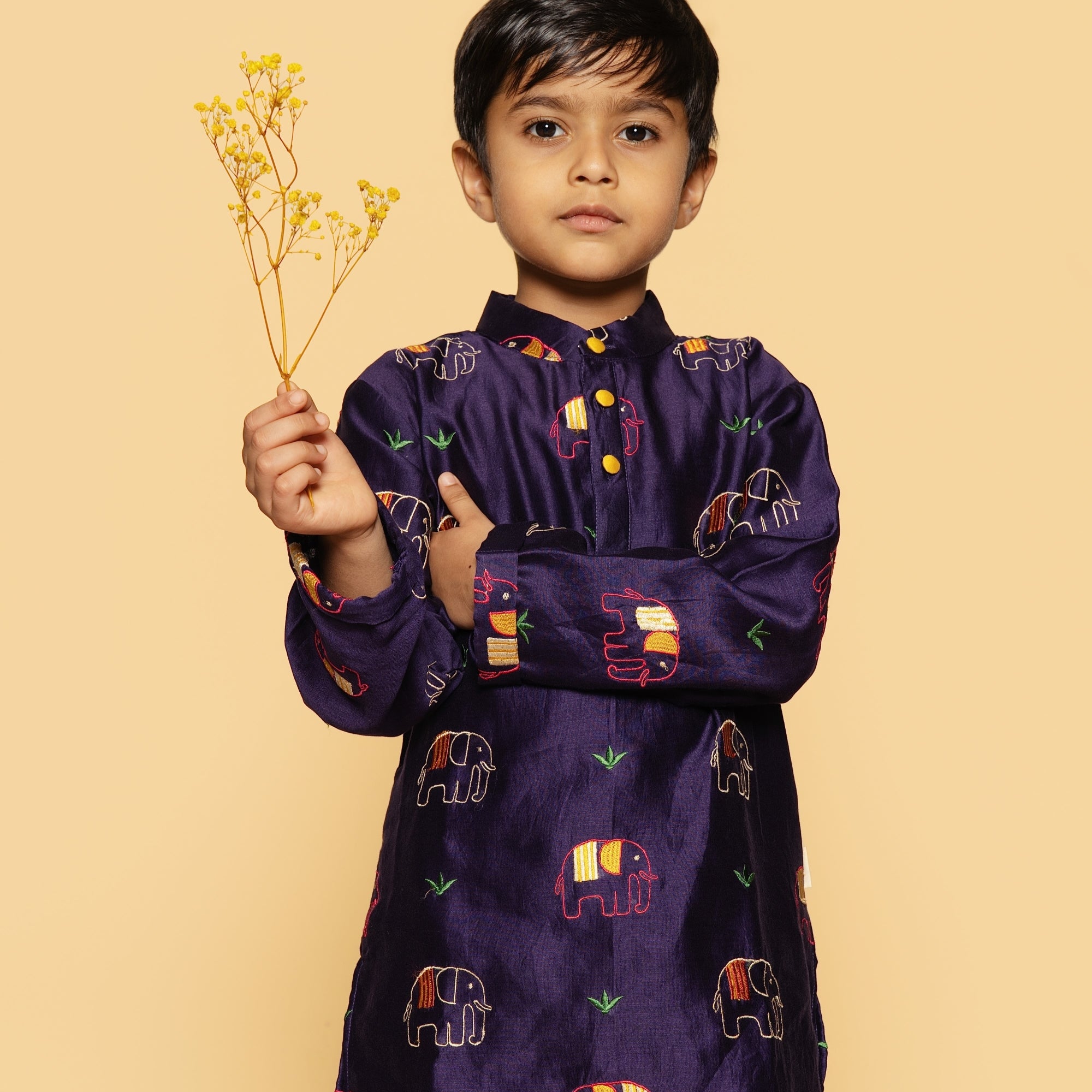 Chanderi Kurta Pyjama Set | Embroidered