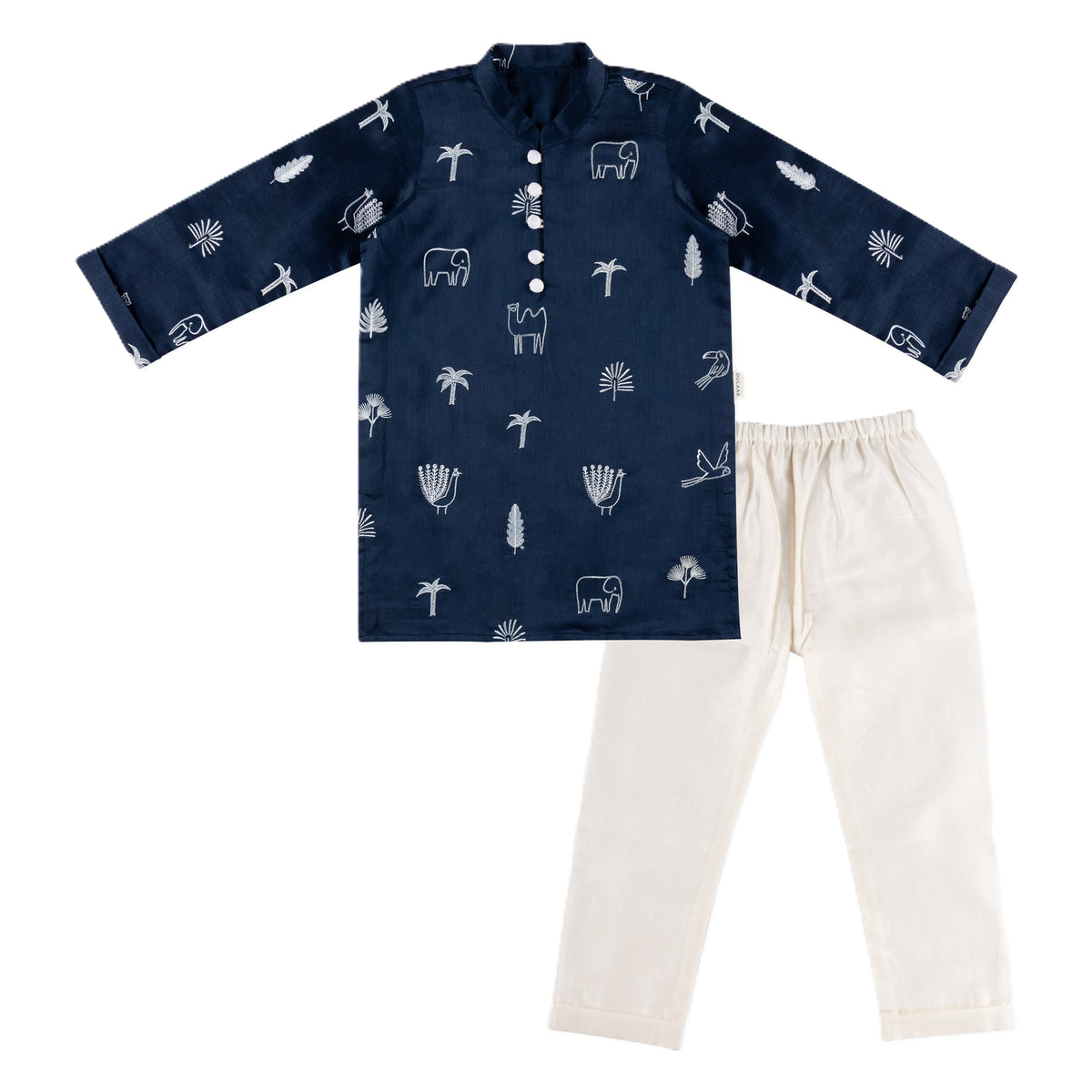 Chanderi Kurta Pyjama Set | Embroidered