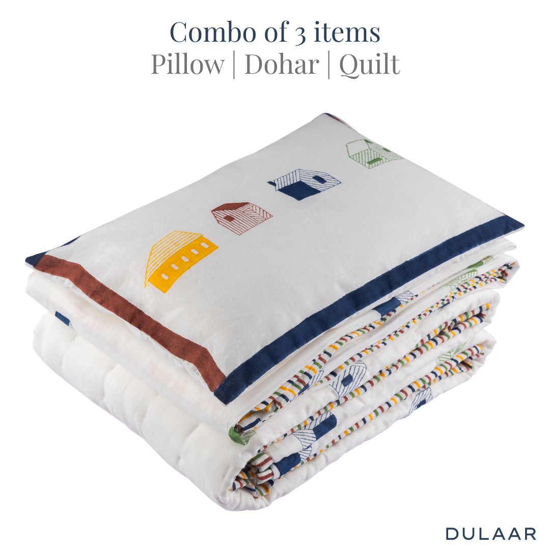 Mulmul Bedding Set | Hand-Block Printed