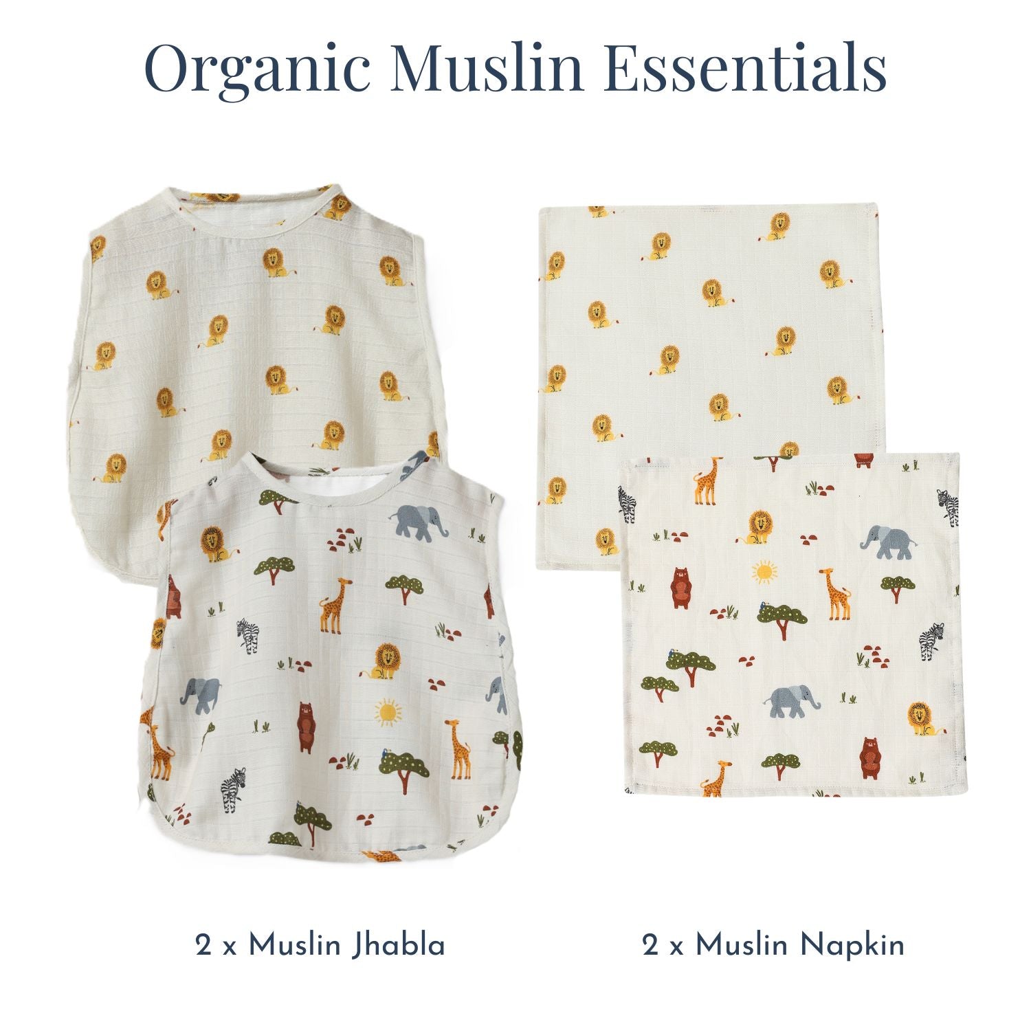 Organic Muslin Essentials (Set of 4)