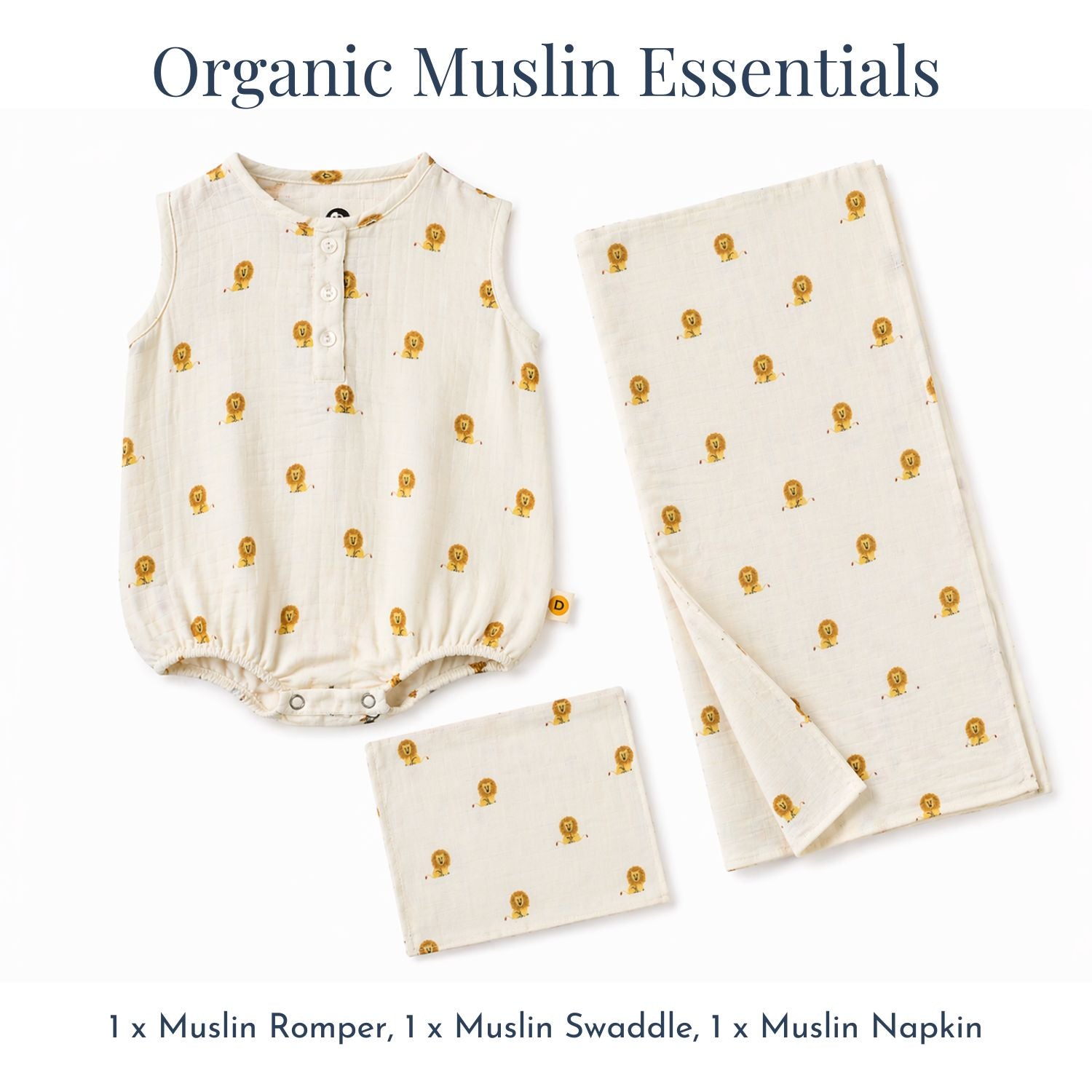 Organic Muslin Essentials (Set of 3)