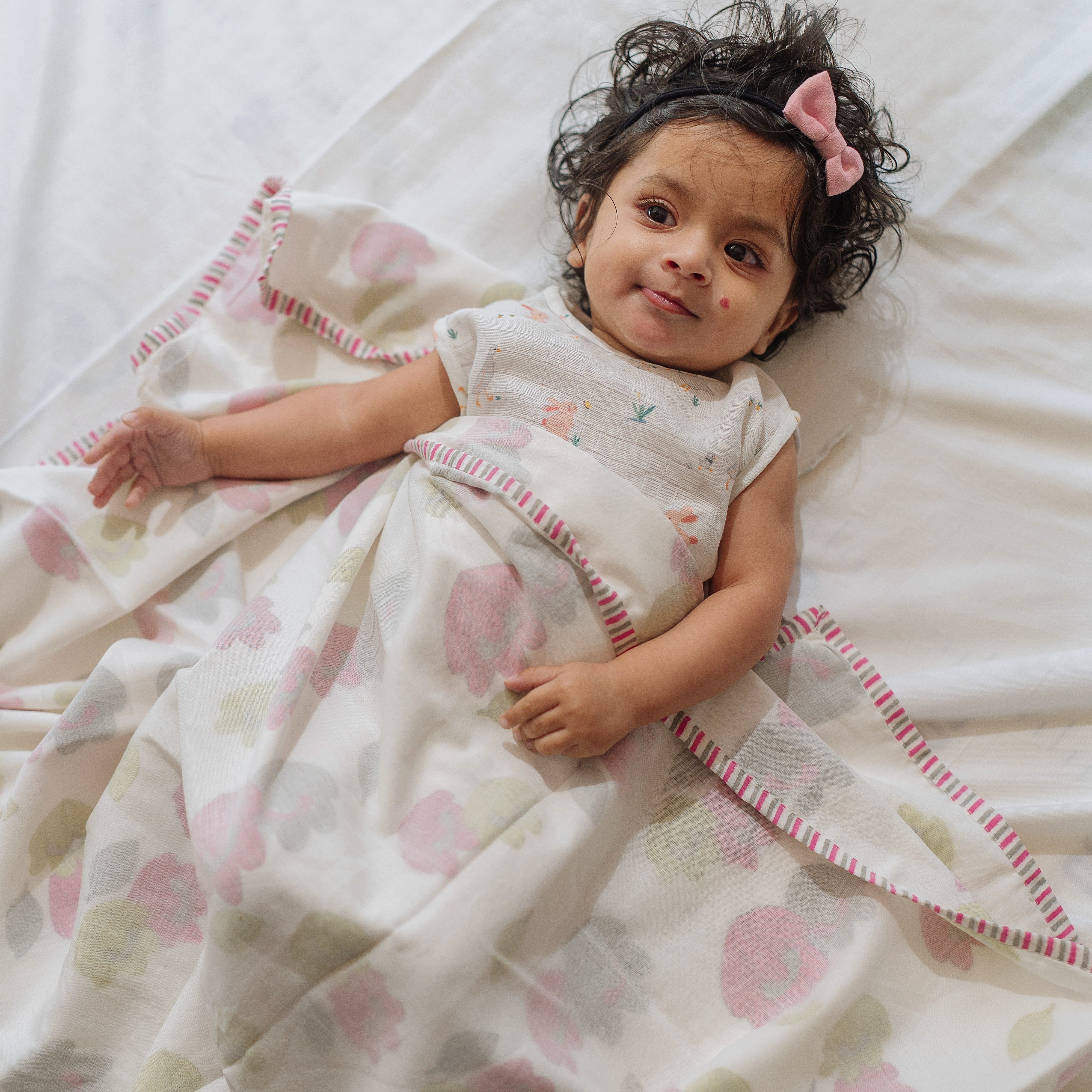 Mulmul Dohar & Quilt | Hand-Block Printed