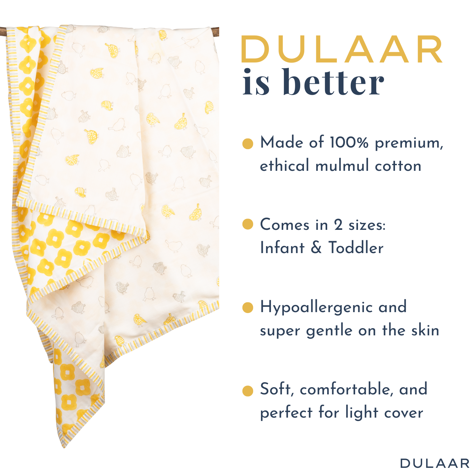 Mulmul Muslin Dohar | Hand-Block Printed