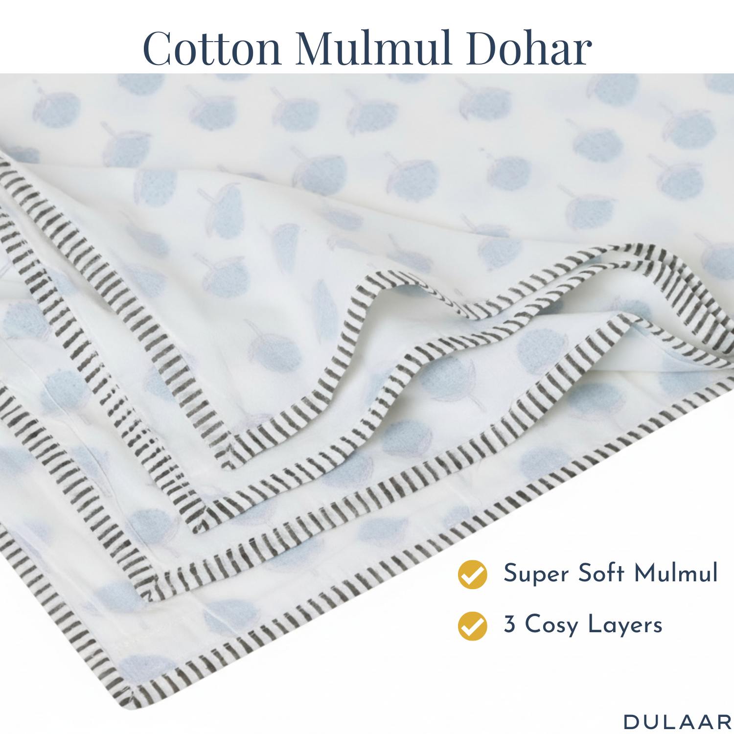 Mulmul Muslin Dohar | Hand-Block Printed