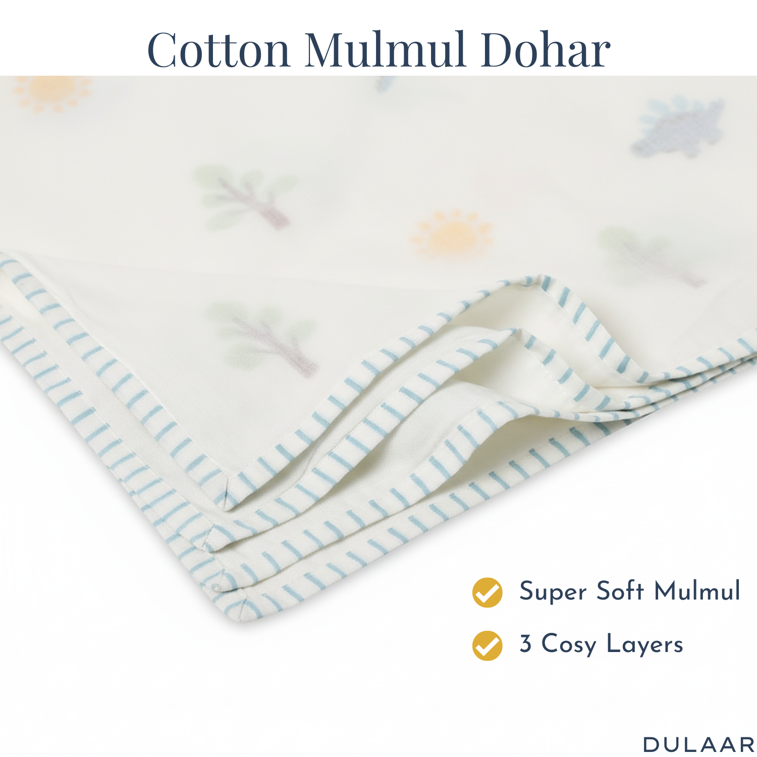 Mulmul Muslin Dohar | Hand-Block Printed