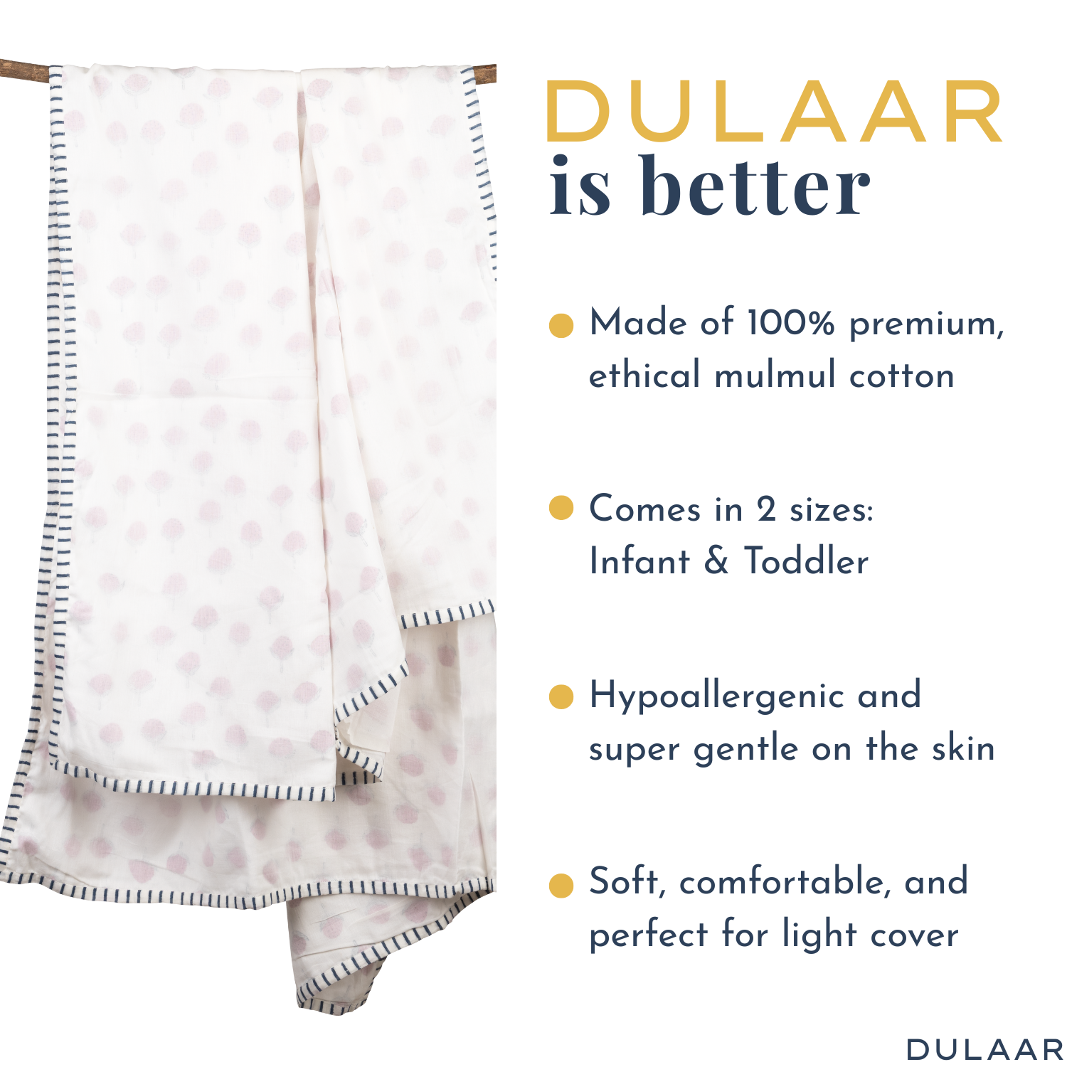 Mulmul Muslin Dohar | Hand-Block Printed