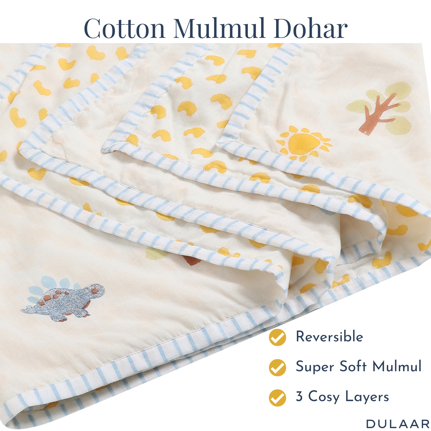 Mulmul Muslin Dohar | Hand-Block Printed