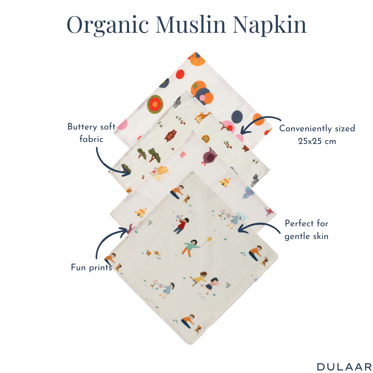 Organic Muslin Face Napkin (Set of 4)