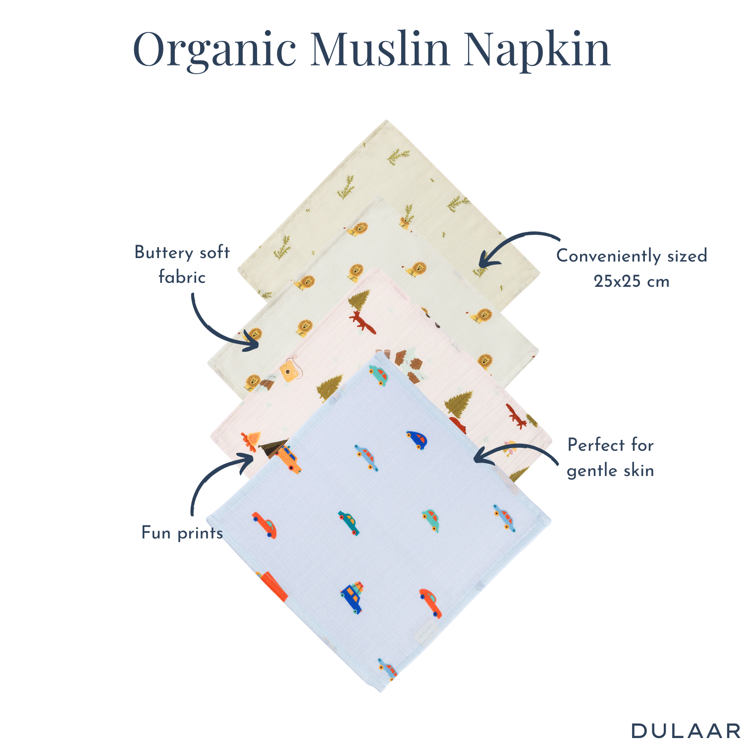 Organic Muslin Face Napkin (Set of 4)