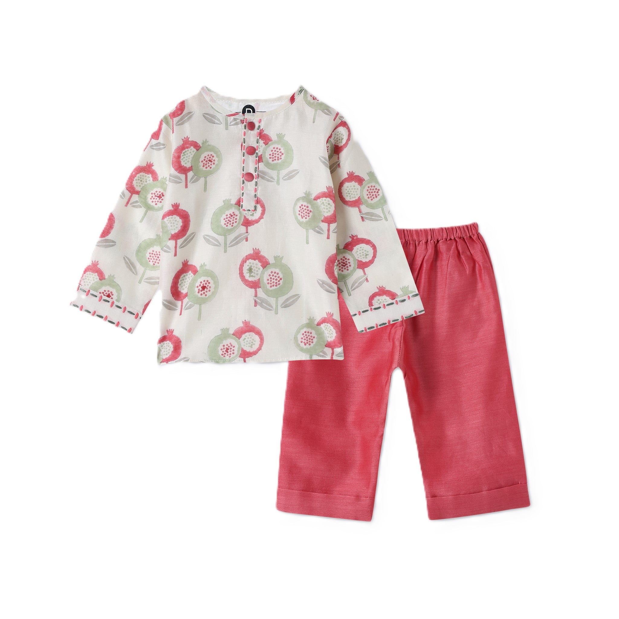 Chanderi Kurta Pyjama Set | Hand-Block Printed