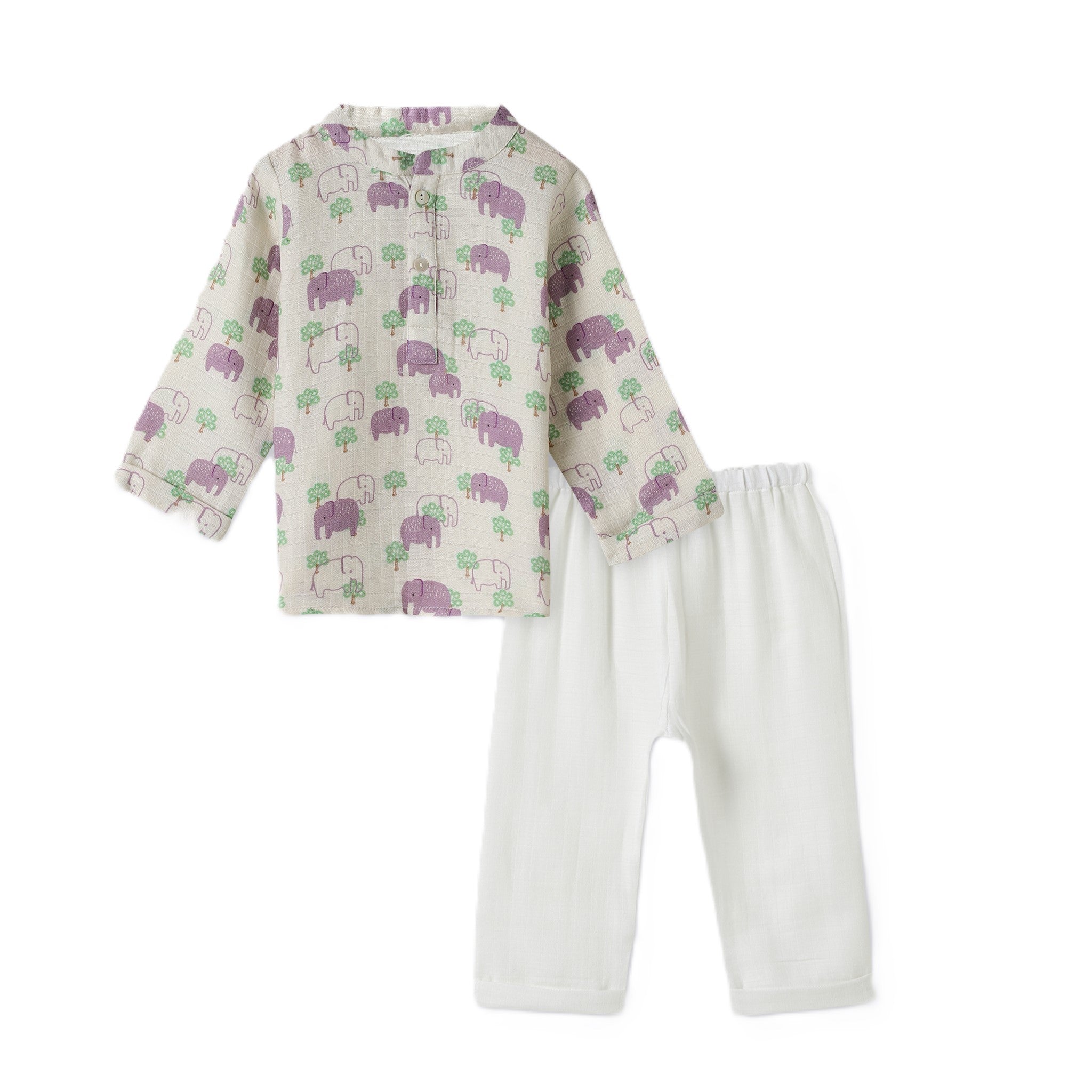 Organic Muslin Kurta Pyjama Set