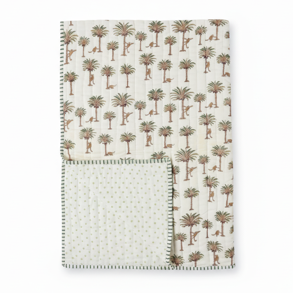 Reversible Mulmul Quilt | Hand-Block Printed