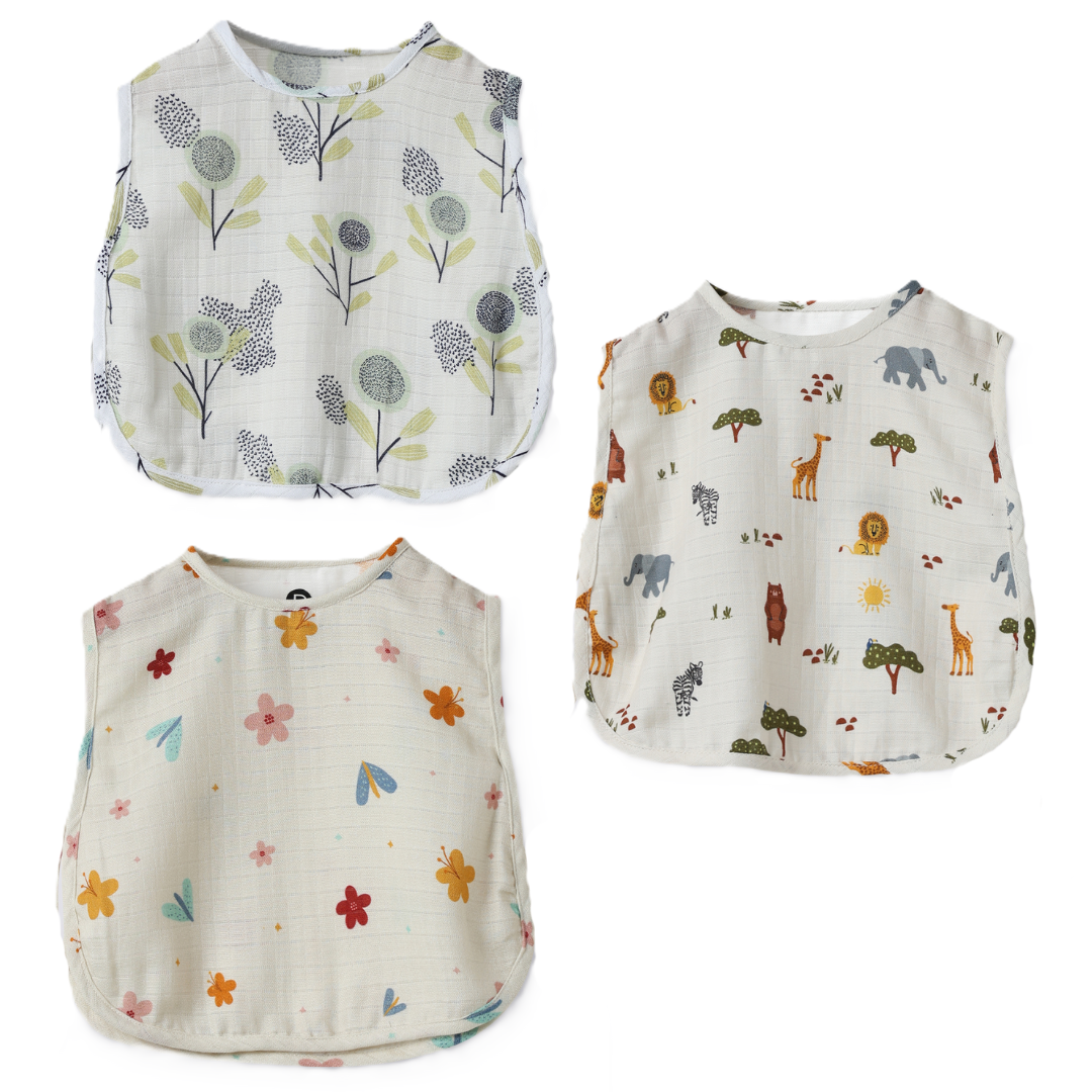 Organic Muslin Jhabla (Set of 3)