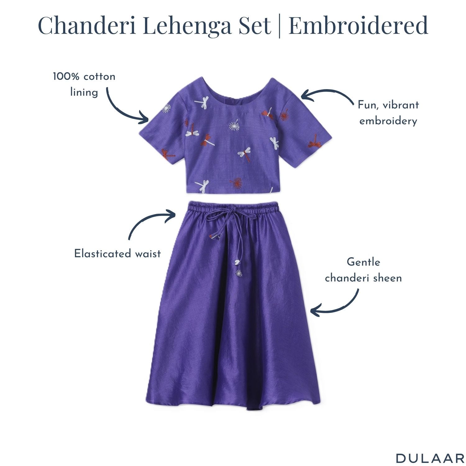 Chanderi Lehenga Set | Embroidered
