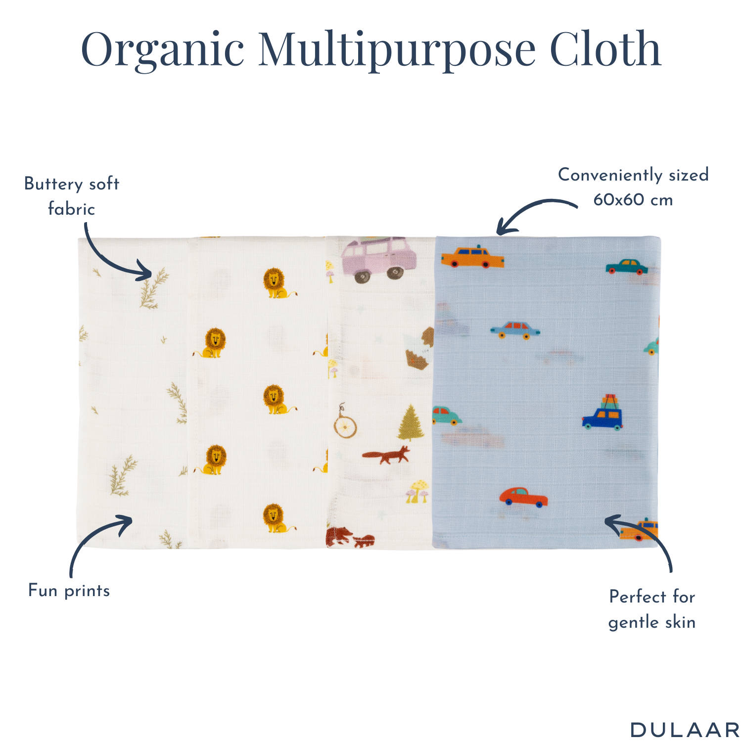 Organic Muslin Multipurpose Cloth (Set of 4)