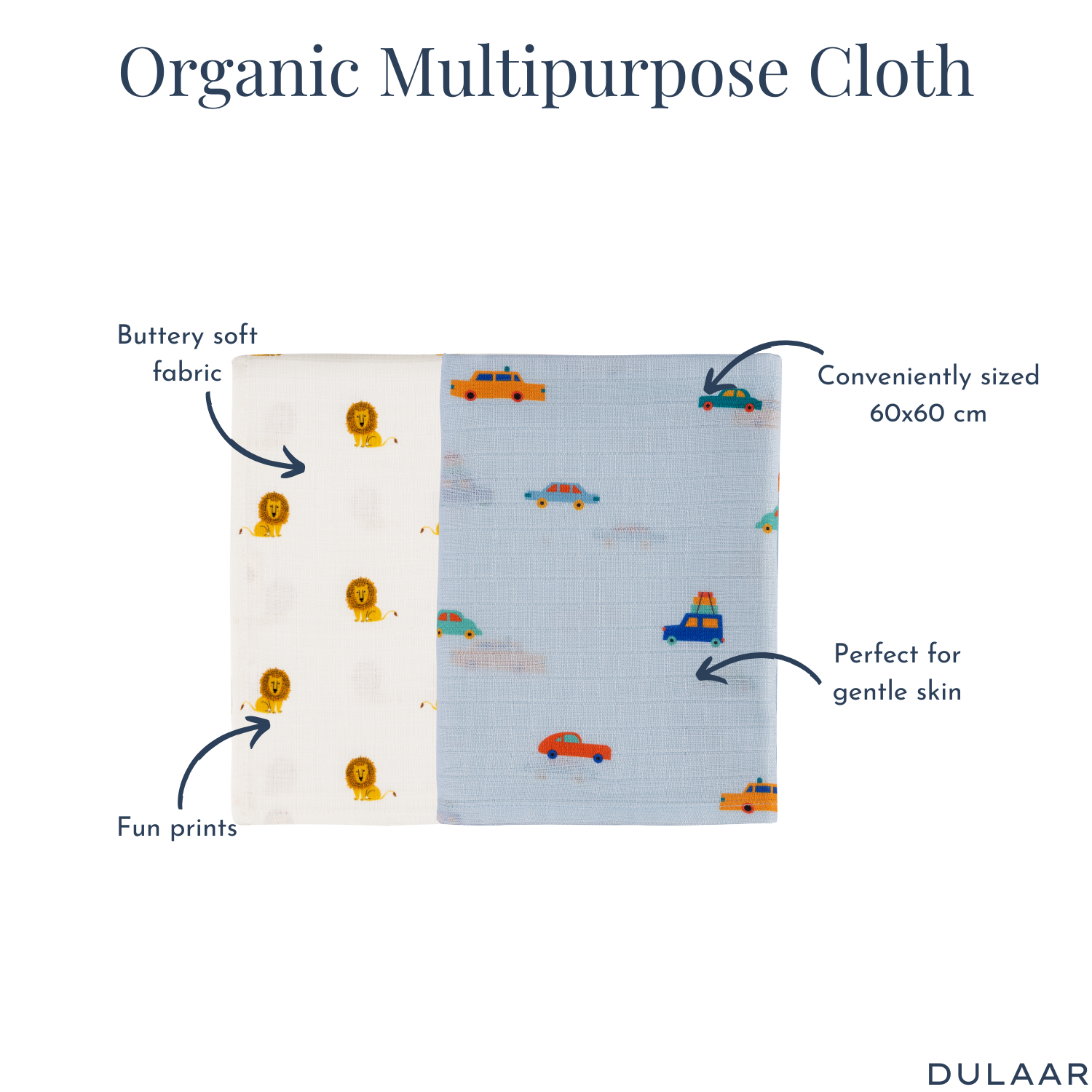 Organic Muslin Multipurpose Cloth (Set of 2)