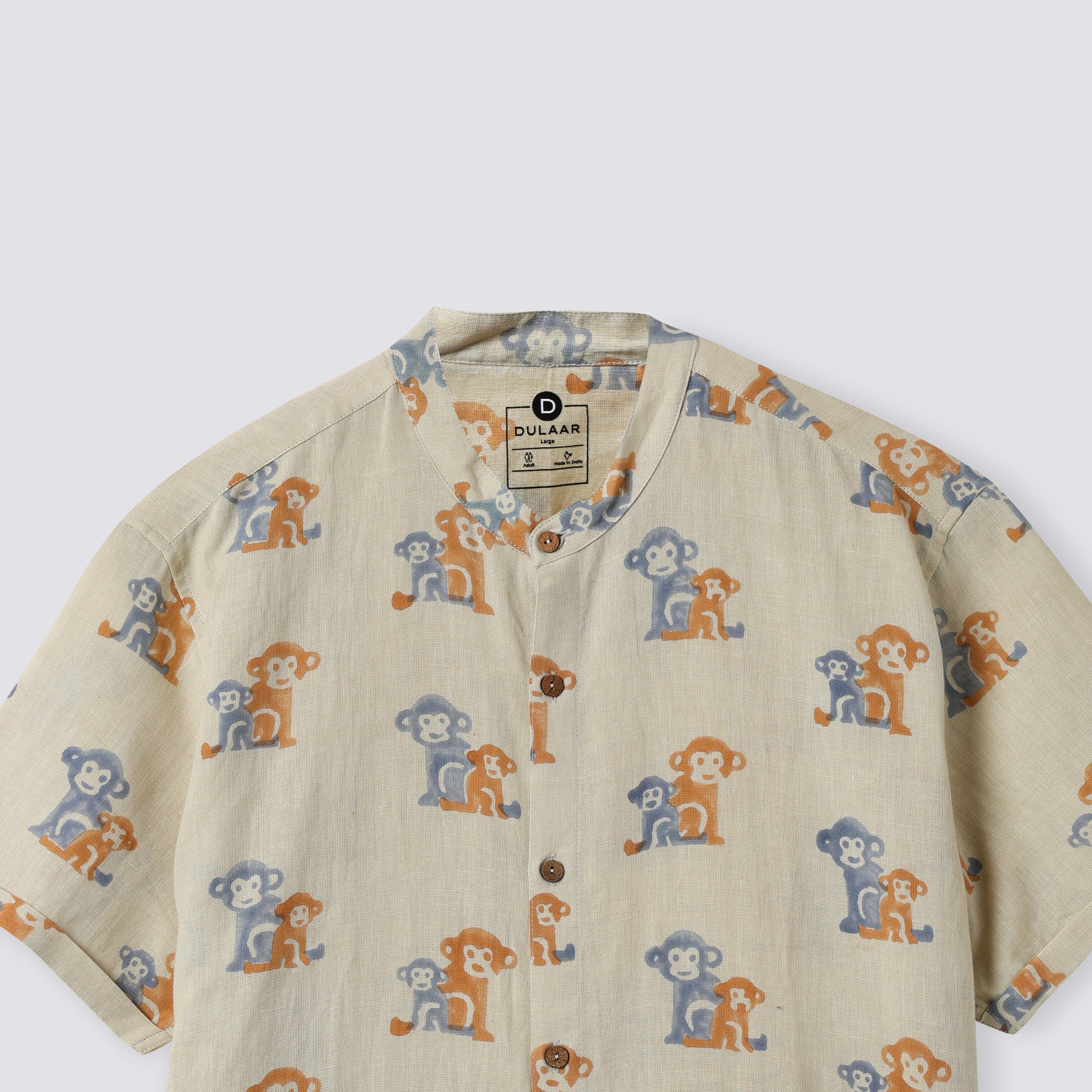 Cotton Linen Shirt | Hand-Block Printed | Twinning for Dad
