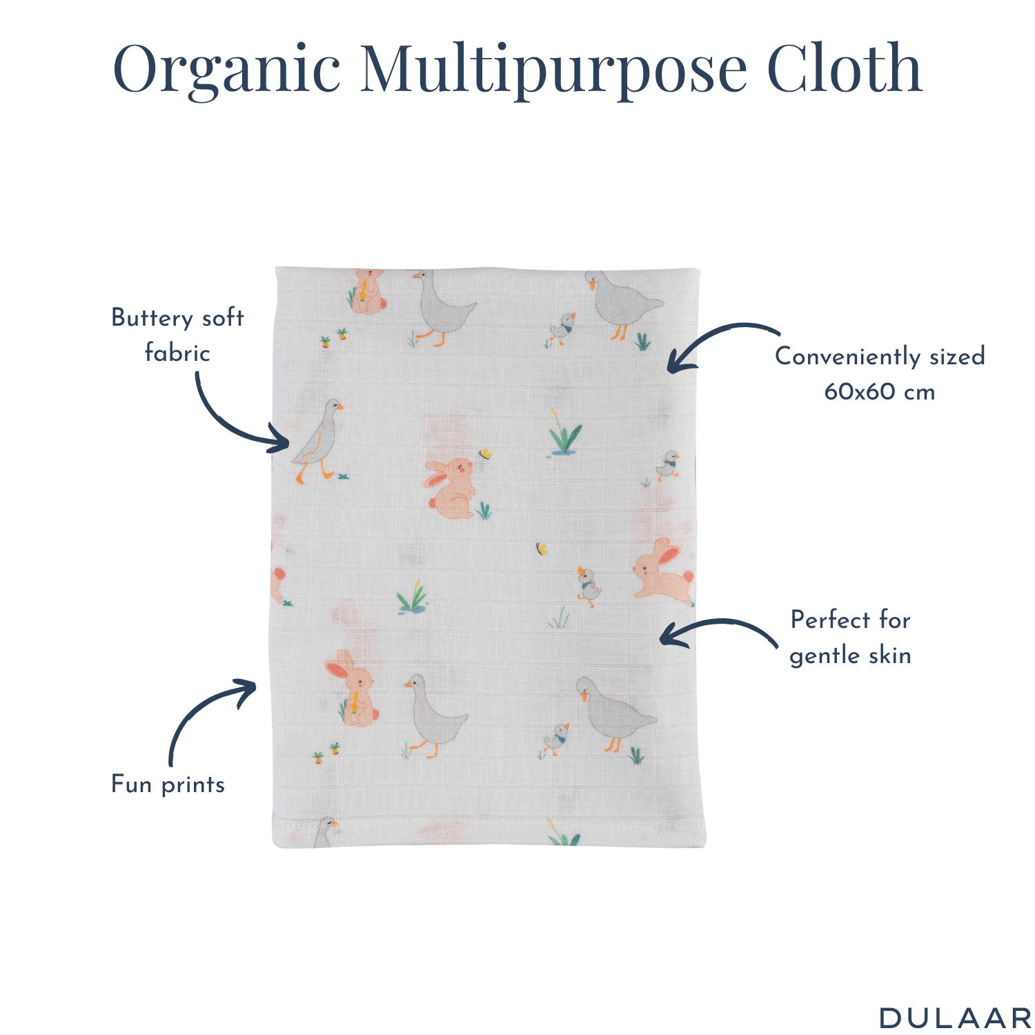 Organic Muslin Multipurpose Cloth