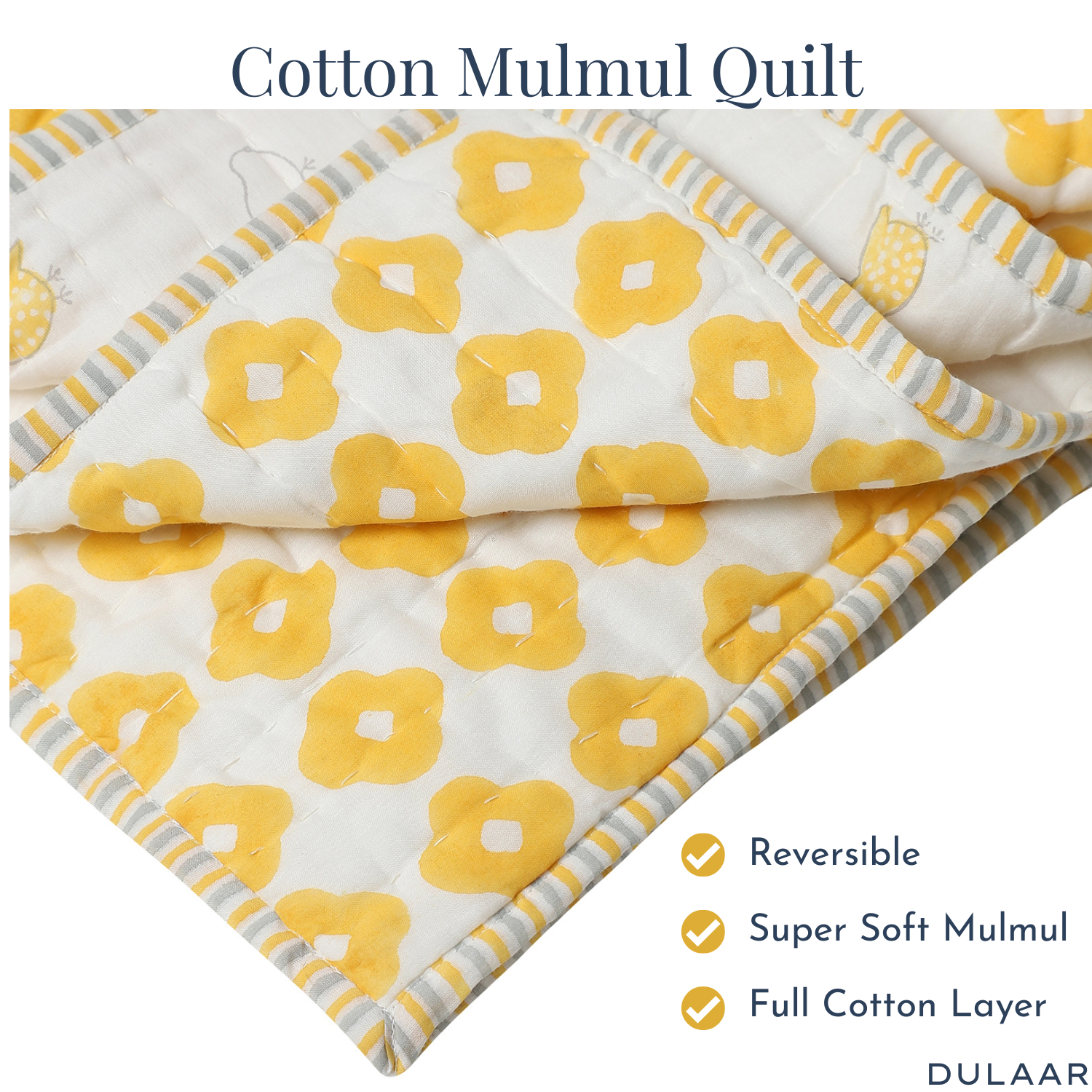 Reversible Mulmul Quilt | Hand-Block Printed