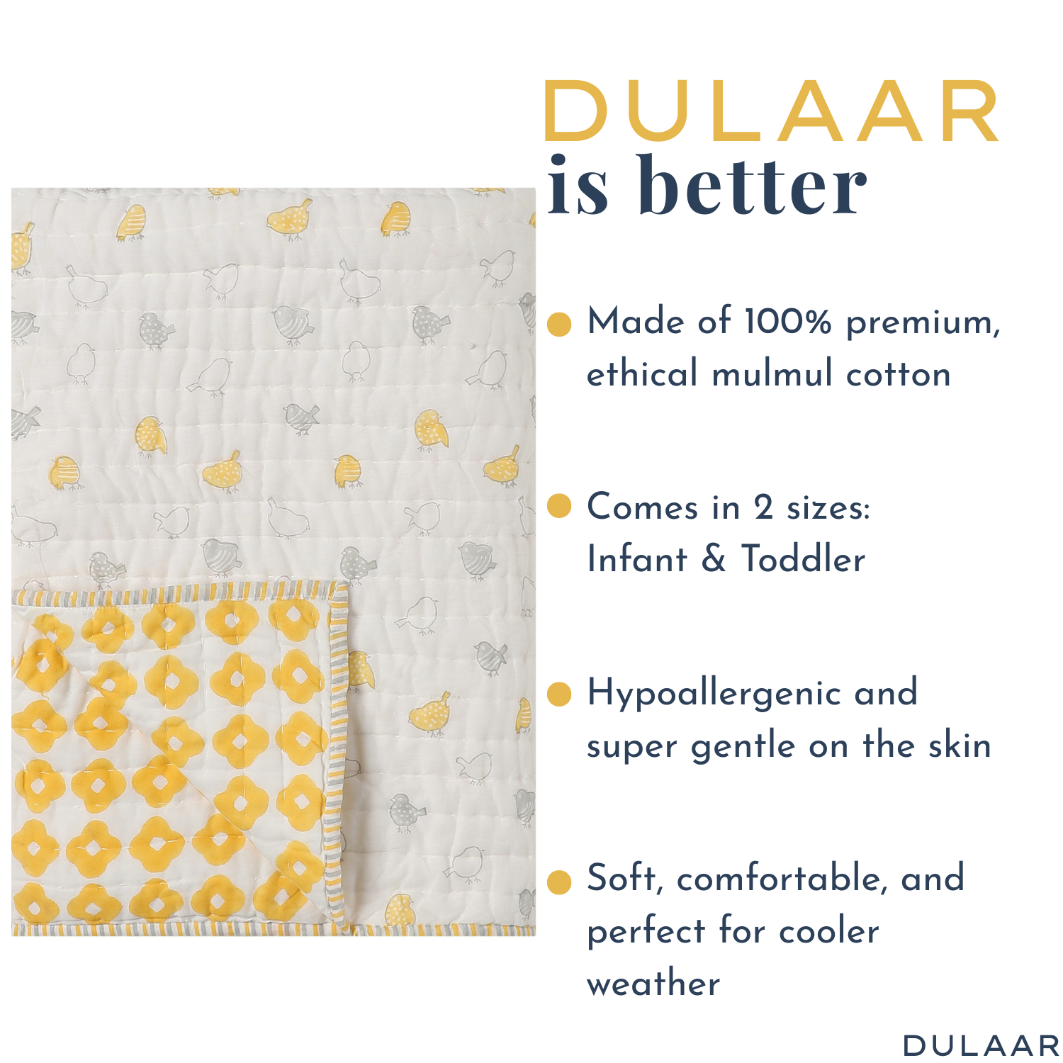 Reversible Mulmul Quilt | Hand-Block Printed
