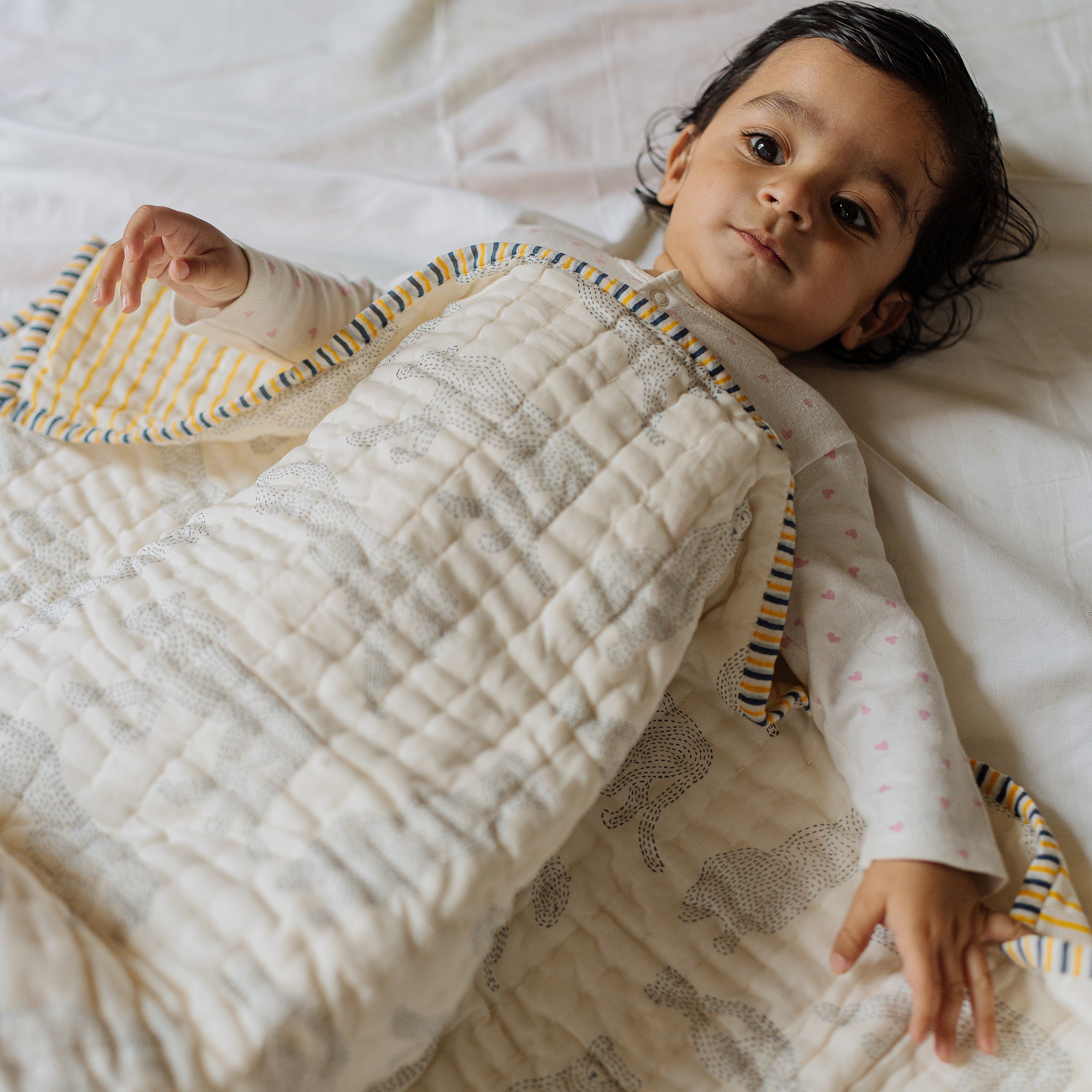 Reversible Mulmul Quilt | Hand-Block Printed