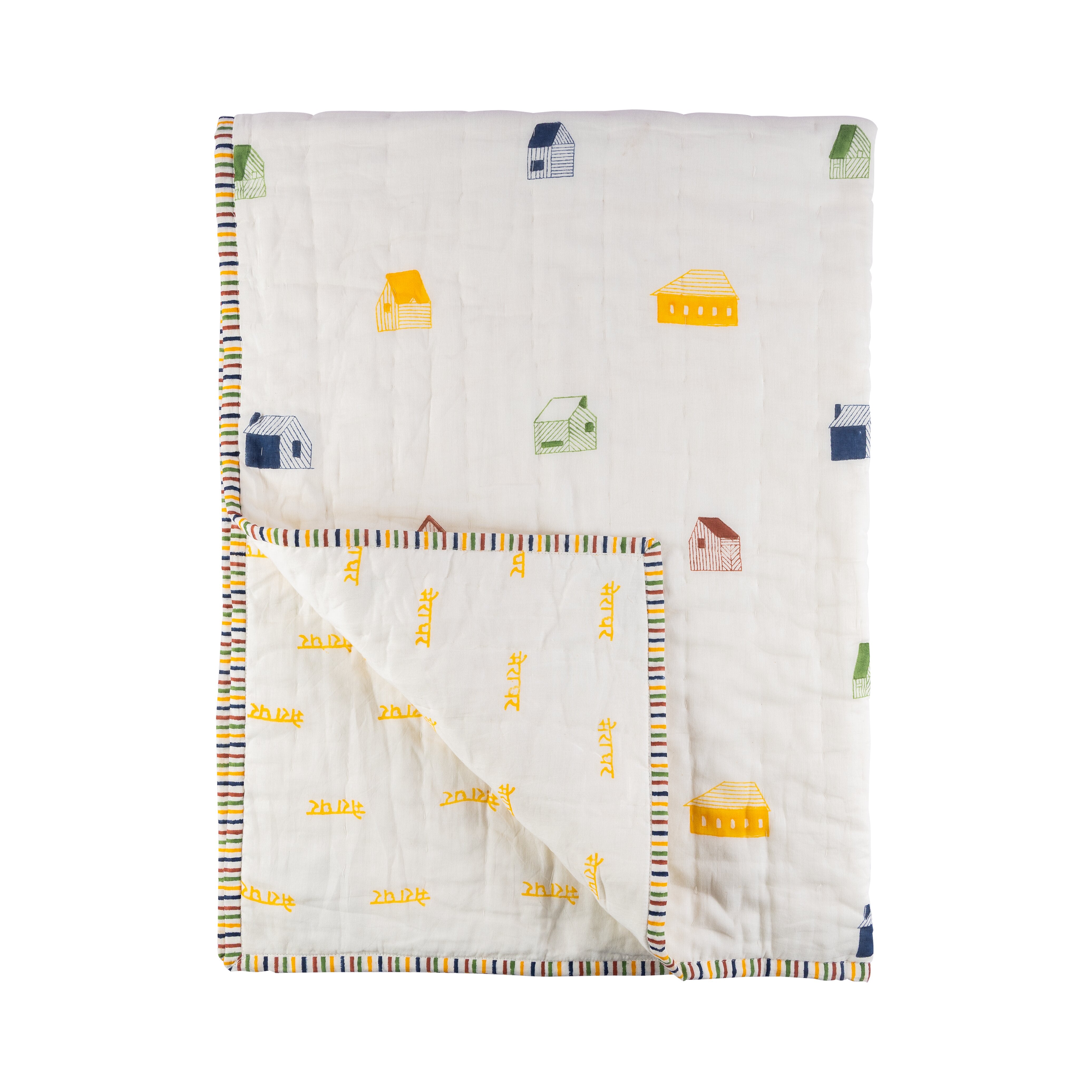 Reversible Mulmul Quilt | Hand-Block Printed